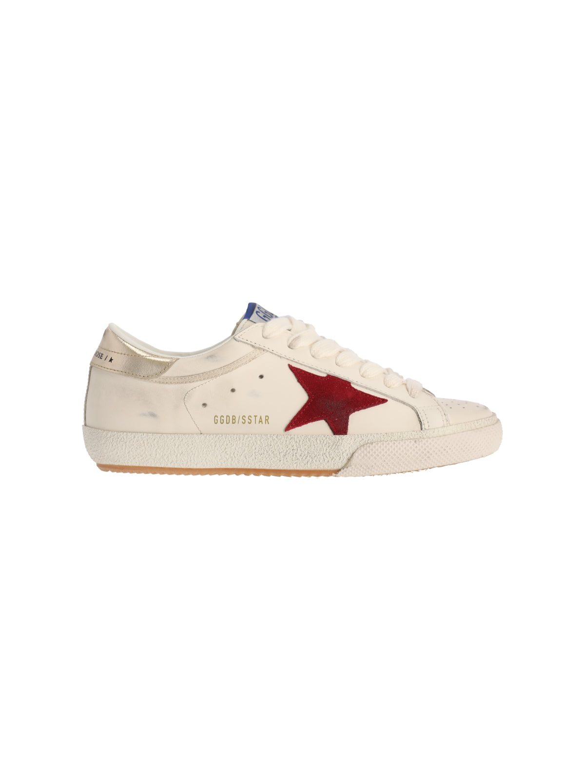 White Super-Star Worn Calf Leather Sneakers