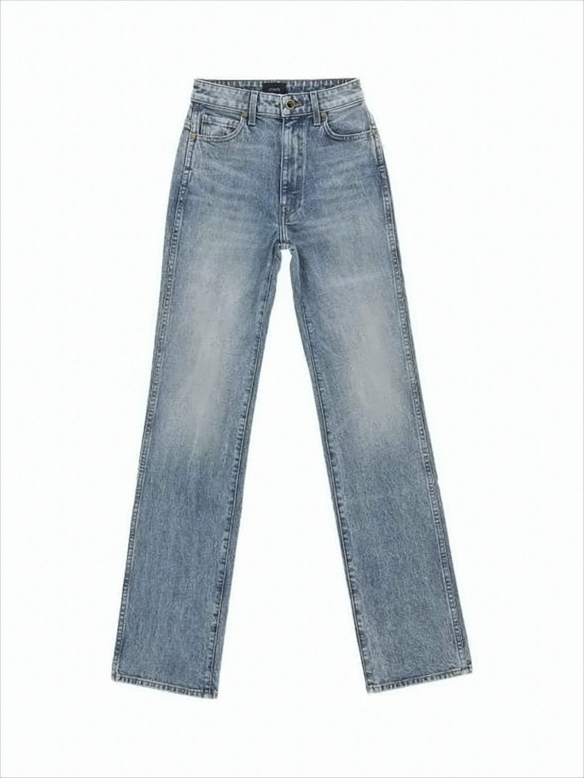 Straight-Leg Denim Pants with Mid-Rise Waist