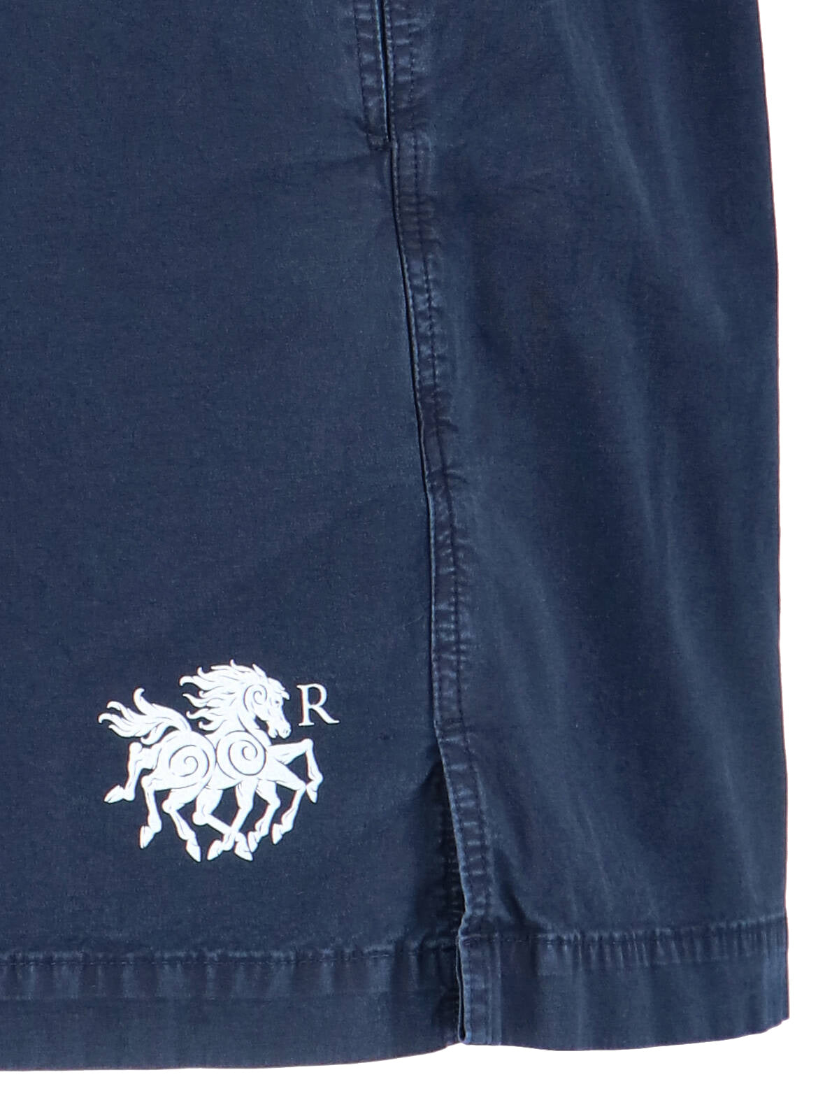 Blue Keel Mid-Rise Cotton Shorts