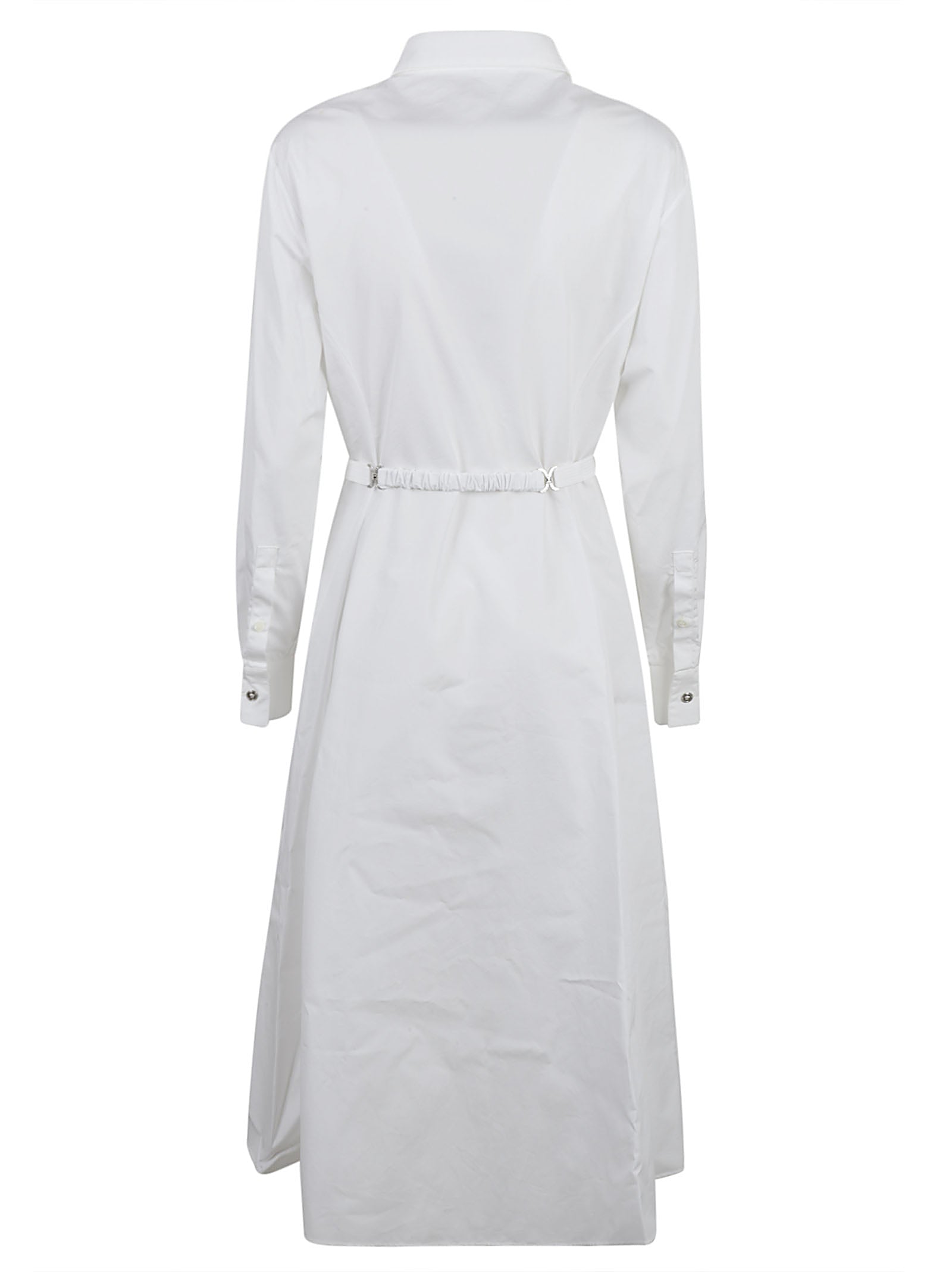 White Shirt Dress With Cut-Out Floral Embroidery