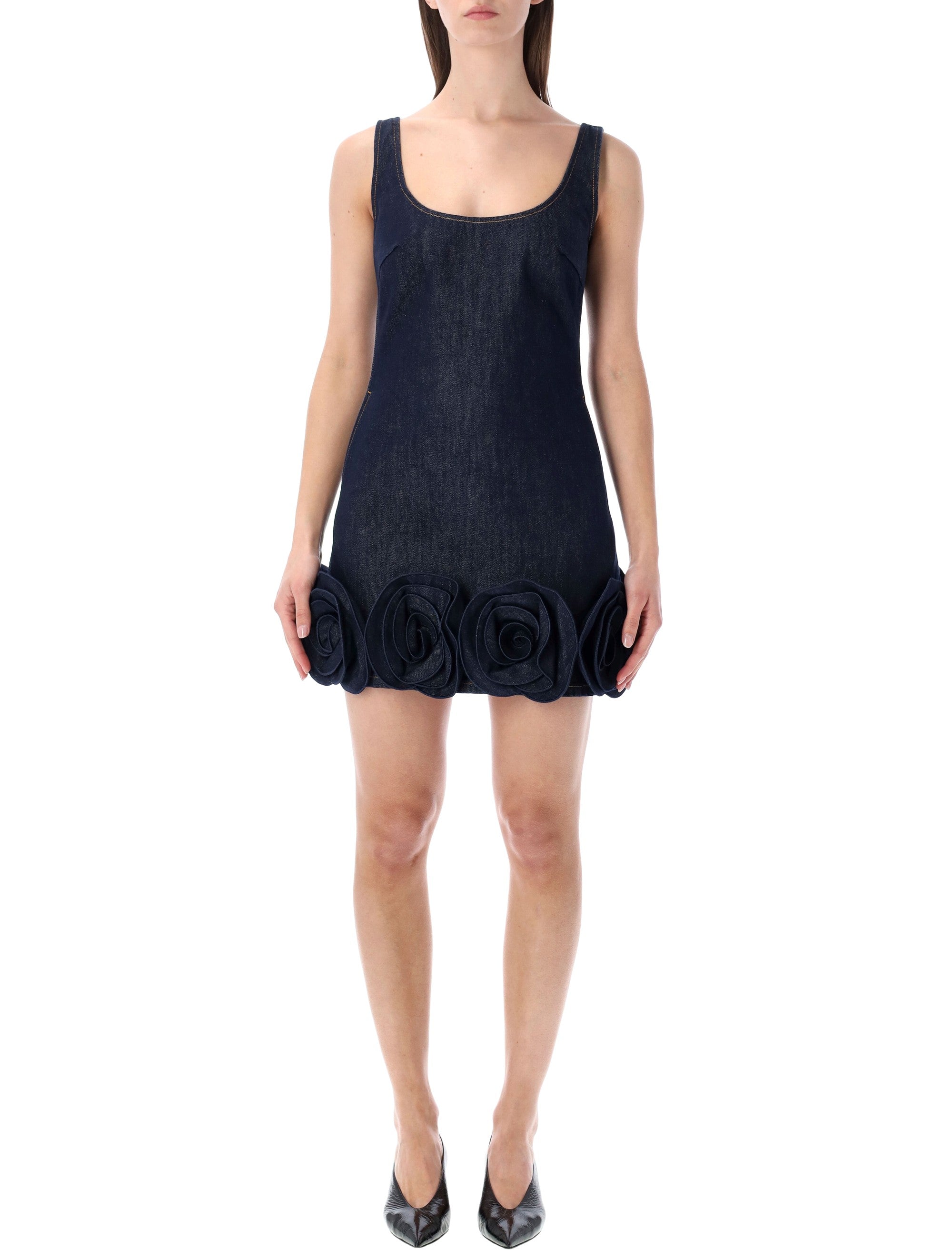 Denim Flower Mini Dress