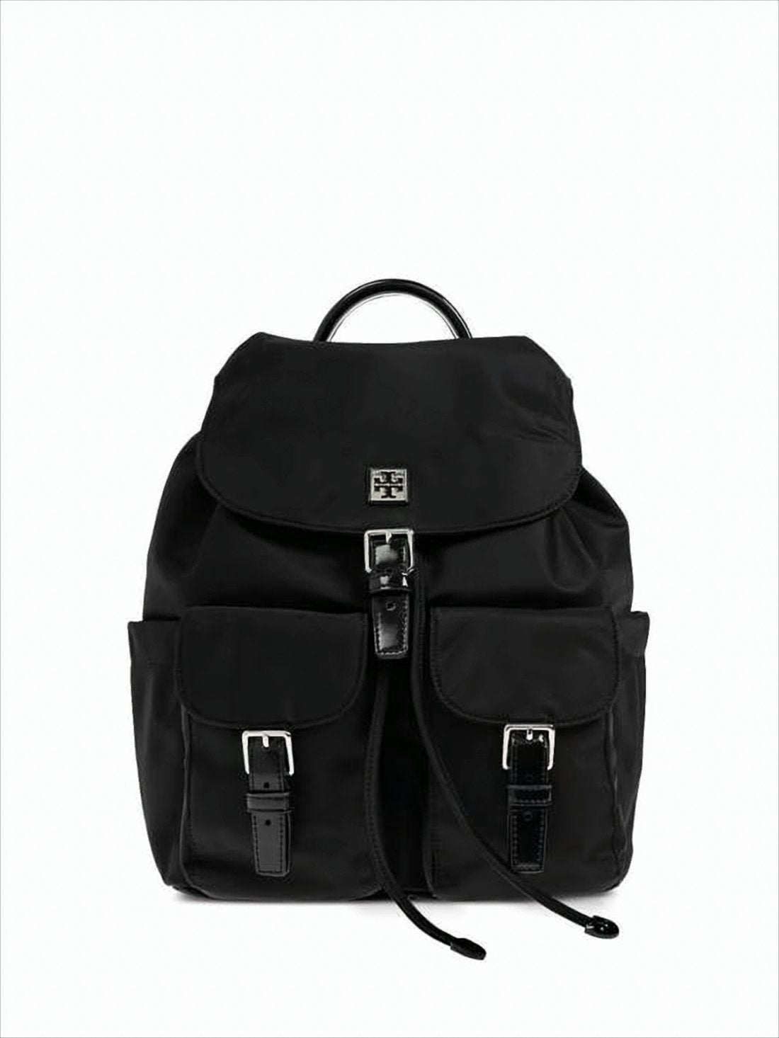 Nylon Flap Top Backpack with Buckle Closure