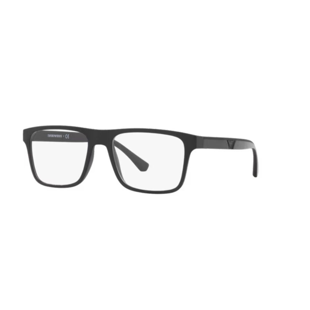 0ea4115 Rectangular Matte Black Eyeglasses with Subtle Logo Detail