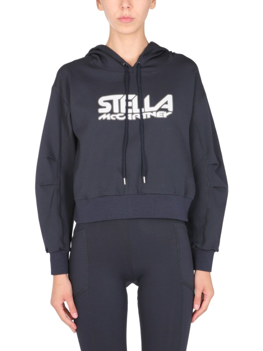 Cropped Scuba Sweatshirt With Bold Logo