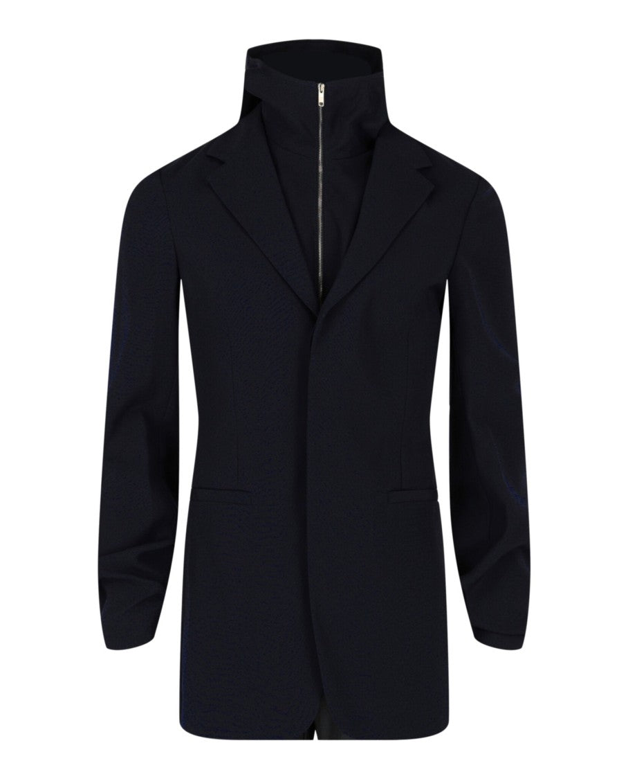 Single-Breasted Layered Hooded Vest Set