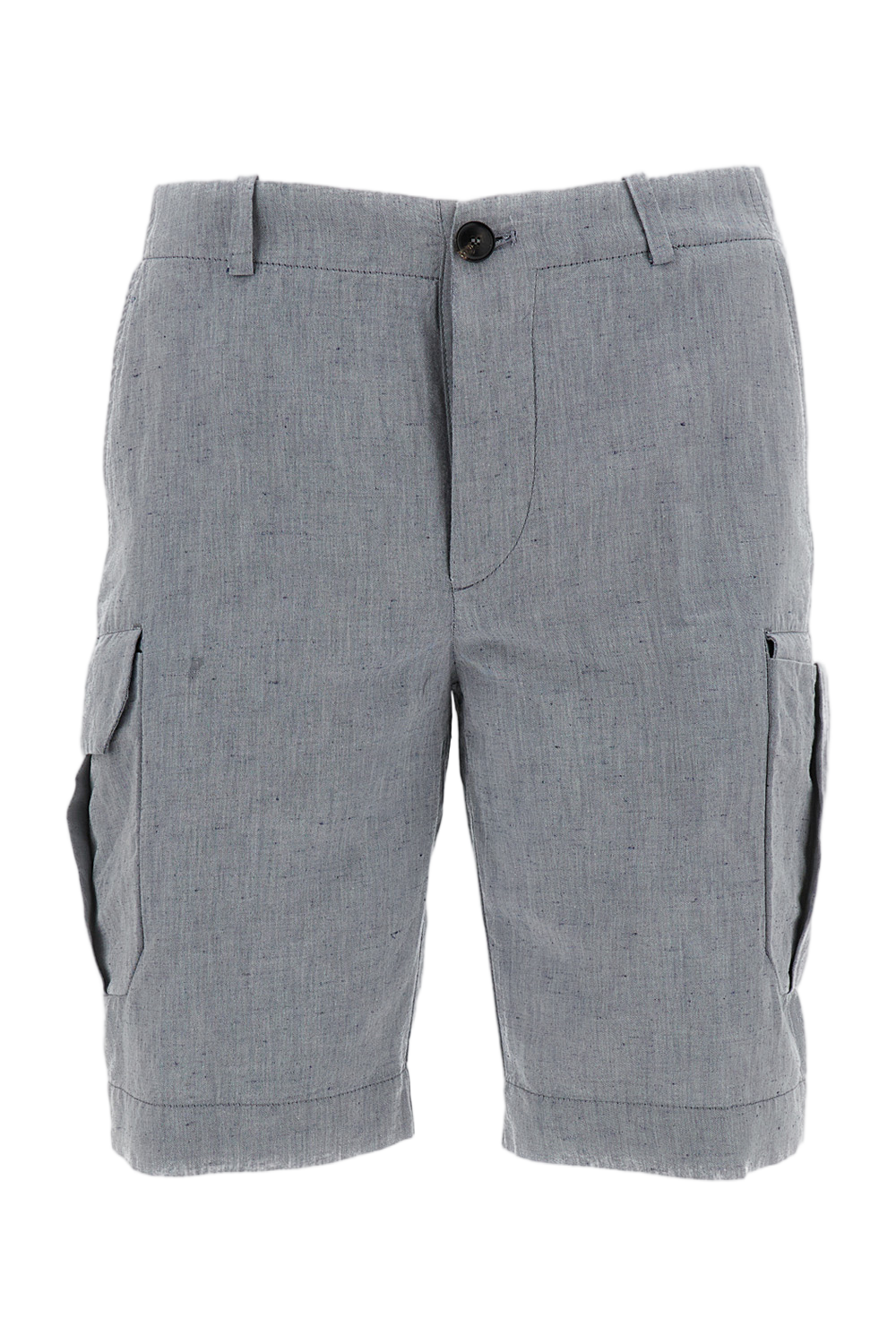 Linen-Cotton Canvas Cargo Shorts