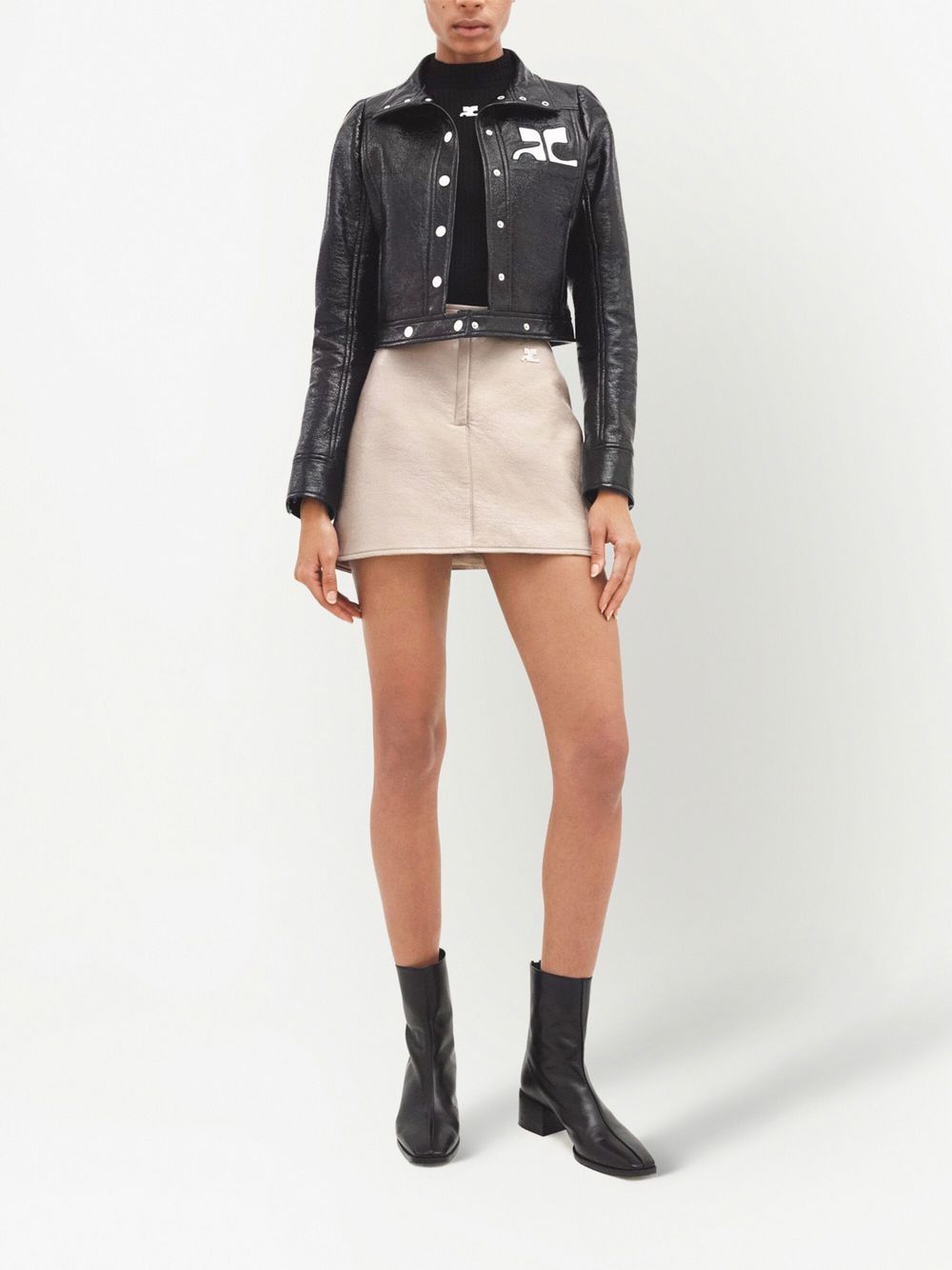 Cropped Jacket With Glossy Finish
