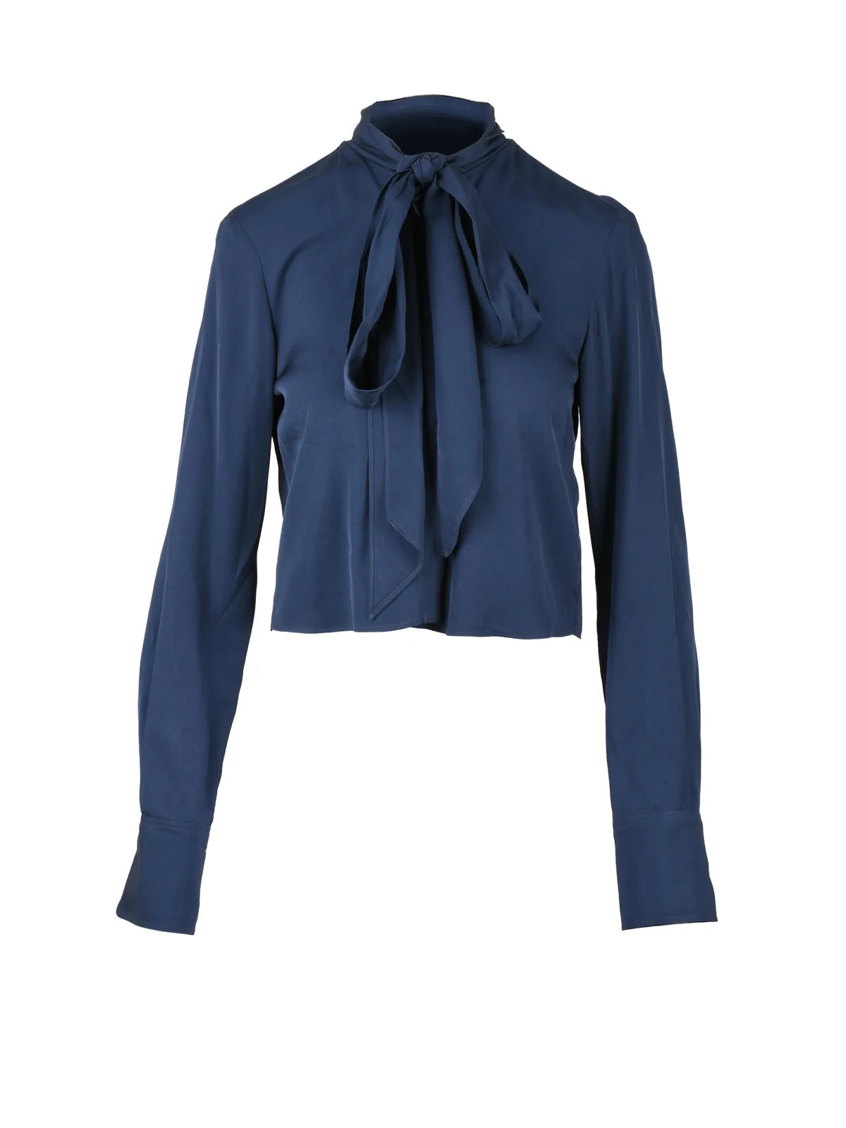 Blue Viscose Women's Short Viscose Shirt