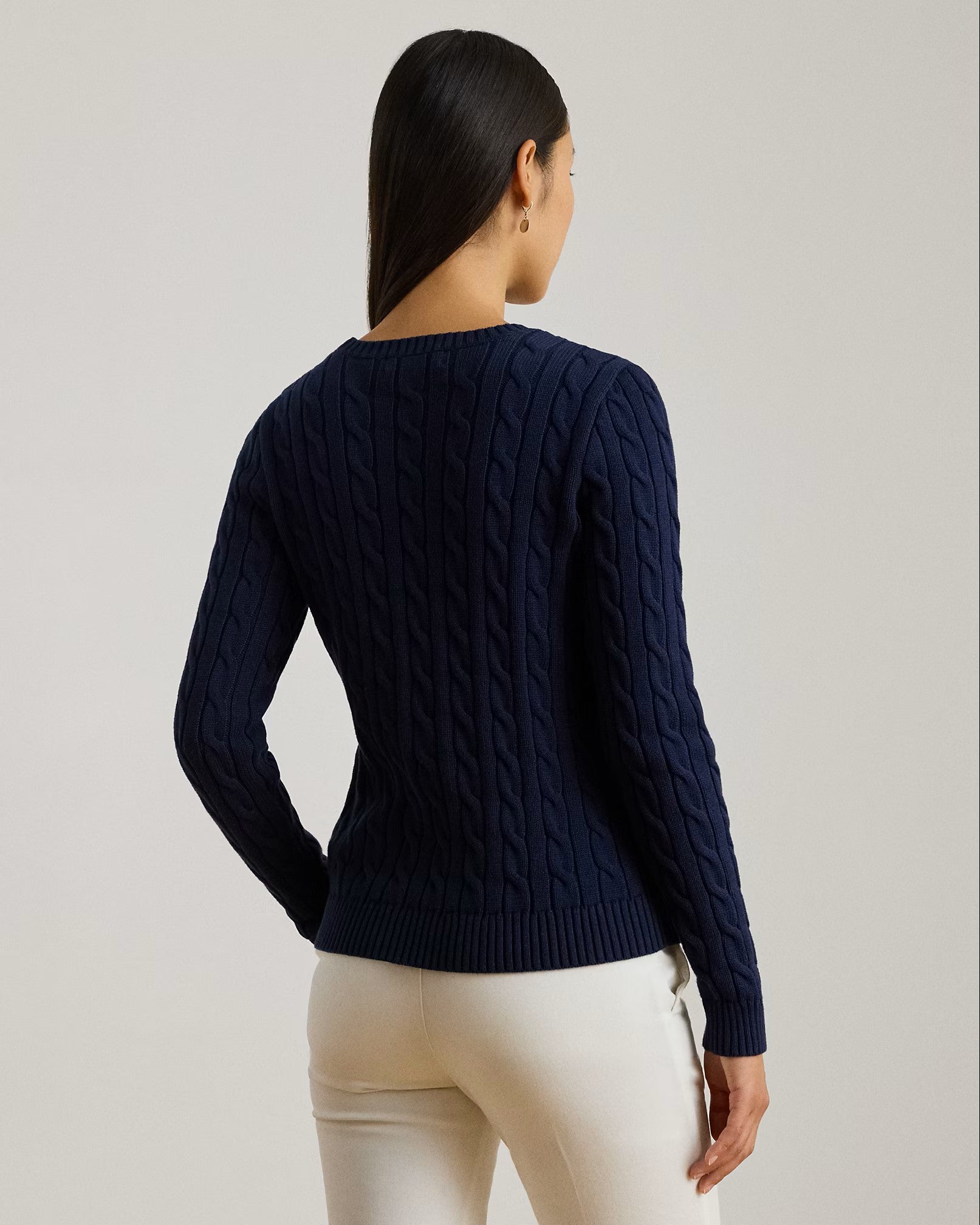 Navy Blue Rinett Cotton Pullover Sweater