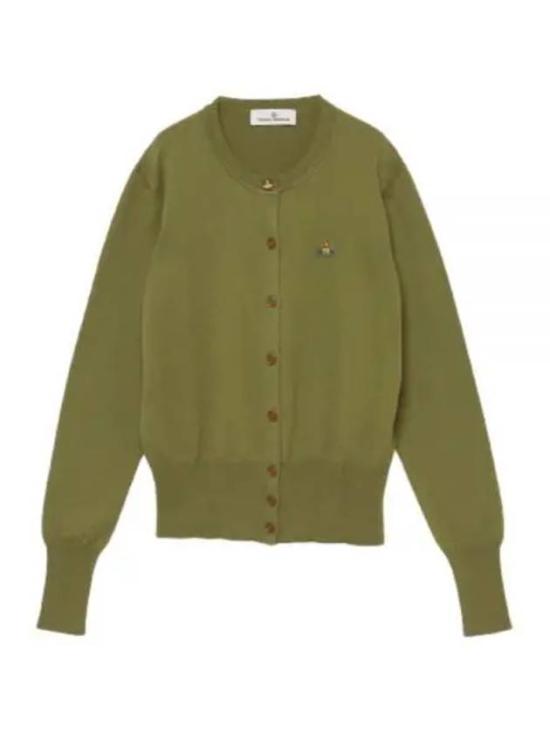 Soft Green Cardigan with Round Neckline