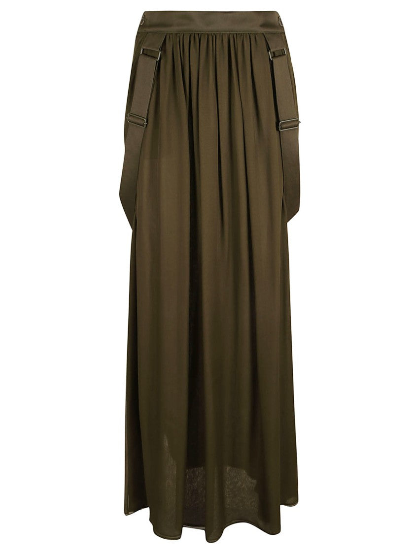 Flowing Silk Skirt With High Waist