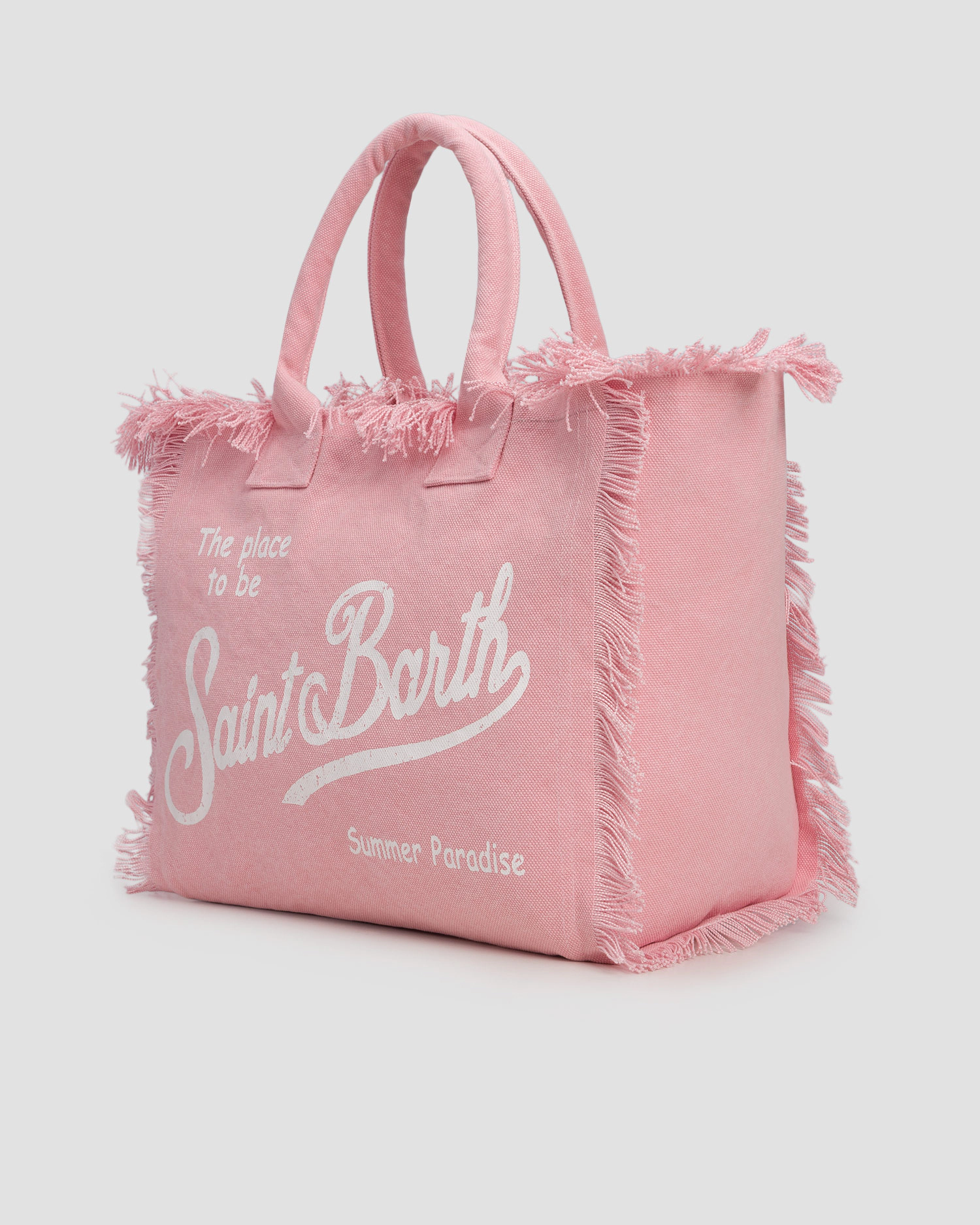 Spacious Rectangular Tote Bag with Frayed Edges
