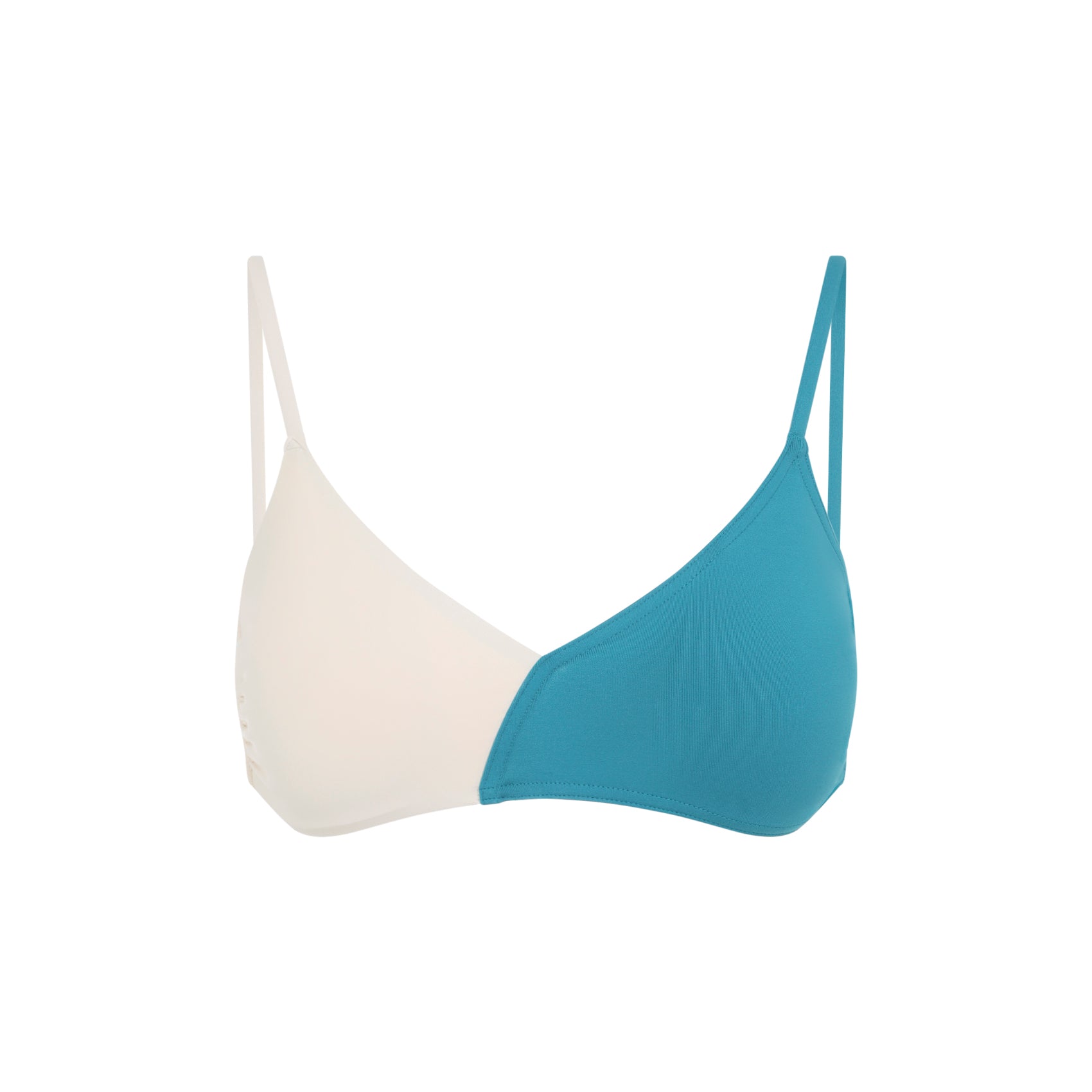 Two-Tone Swimwear Top with Adjustable Straps