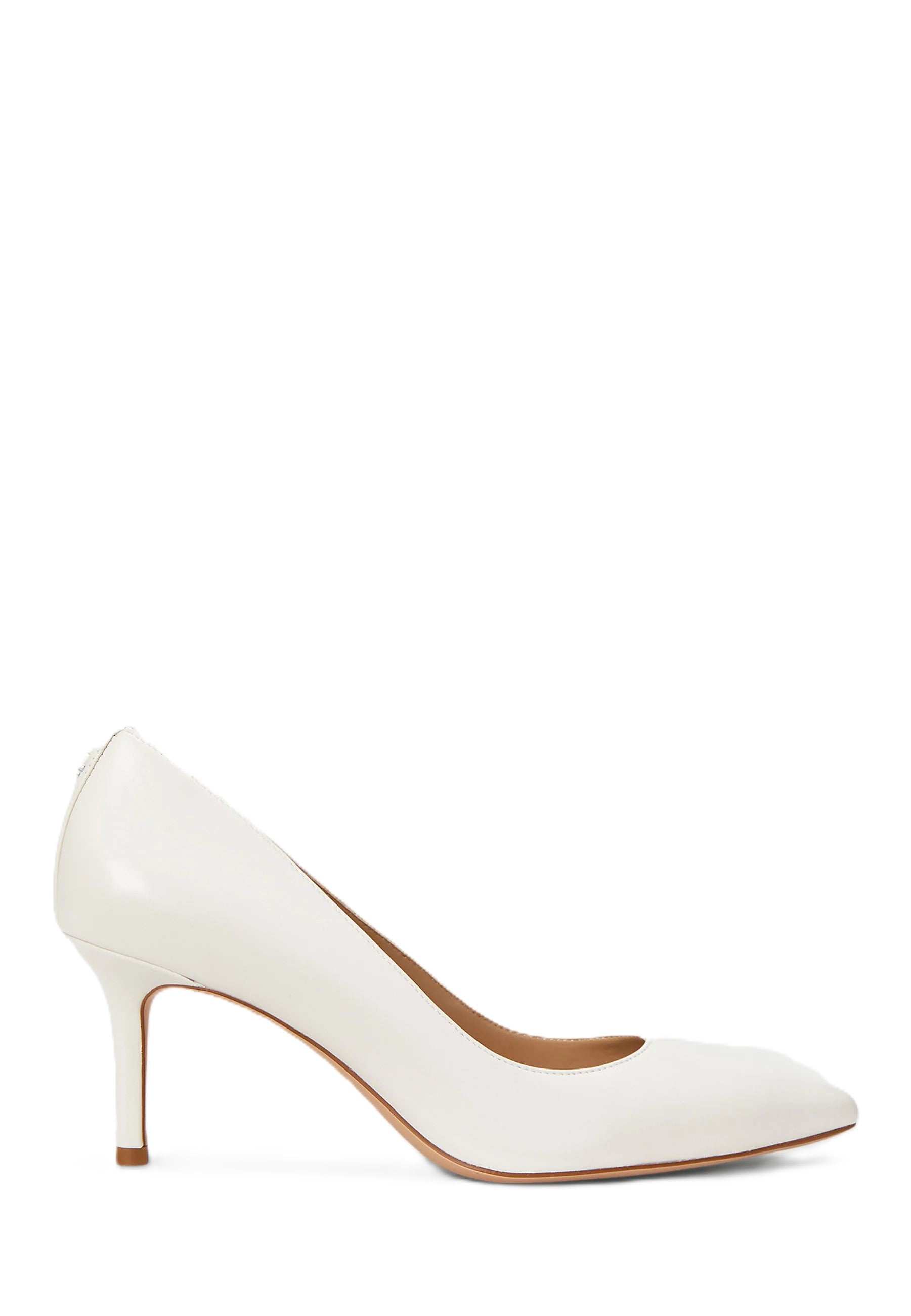 White Closed Toe Nappa Pumps