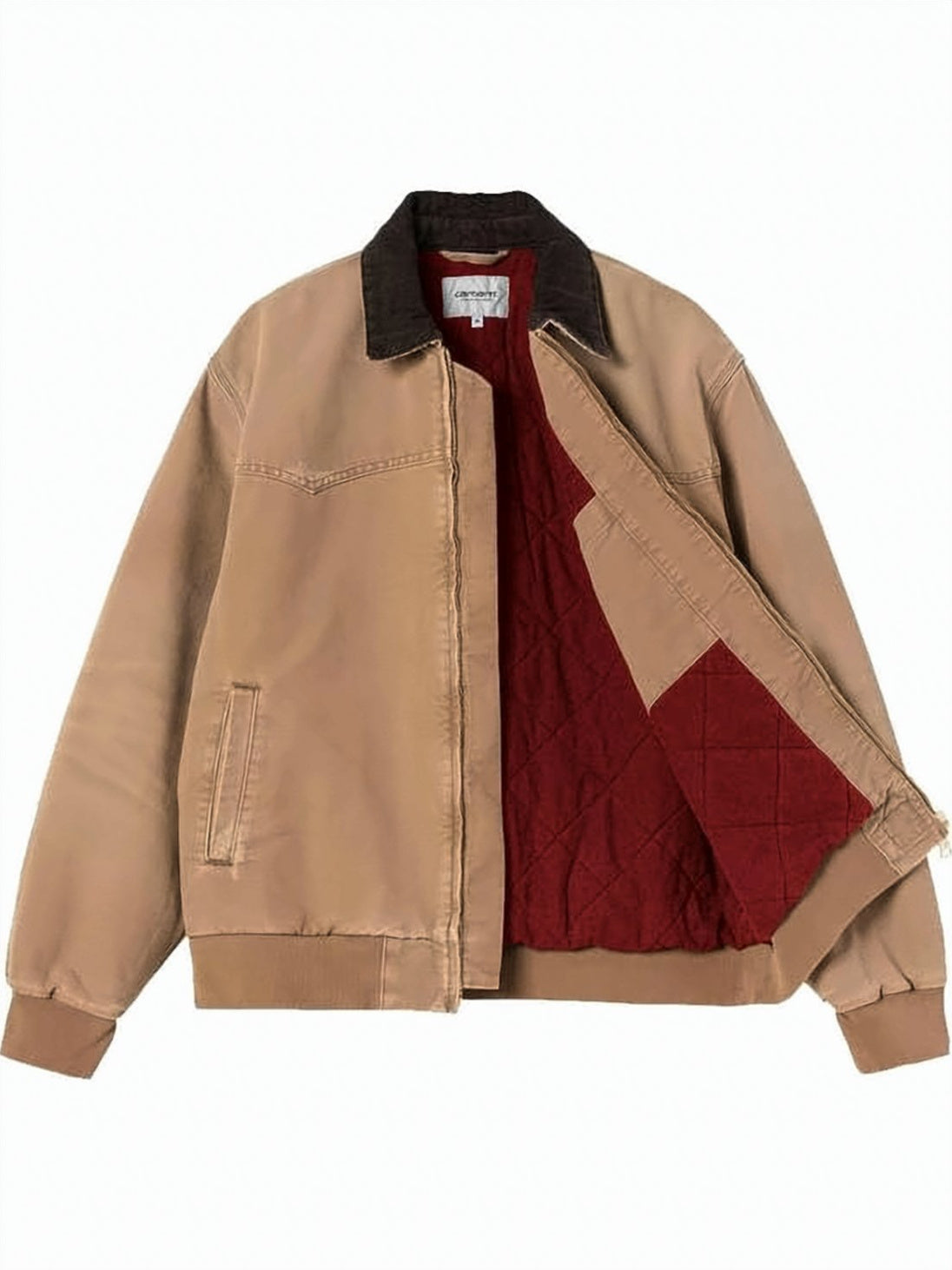 Quilted Organic Cotton Jacket with Corduroy Collar