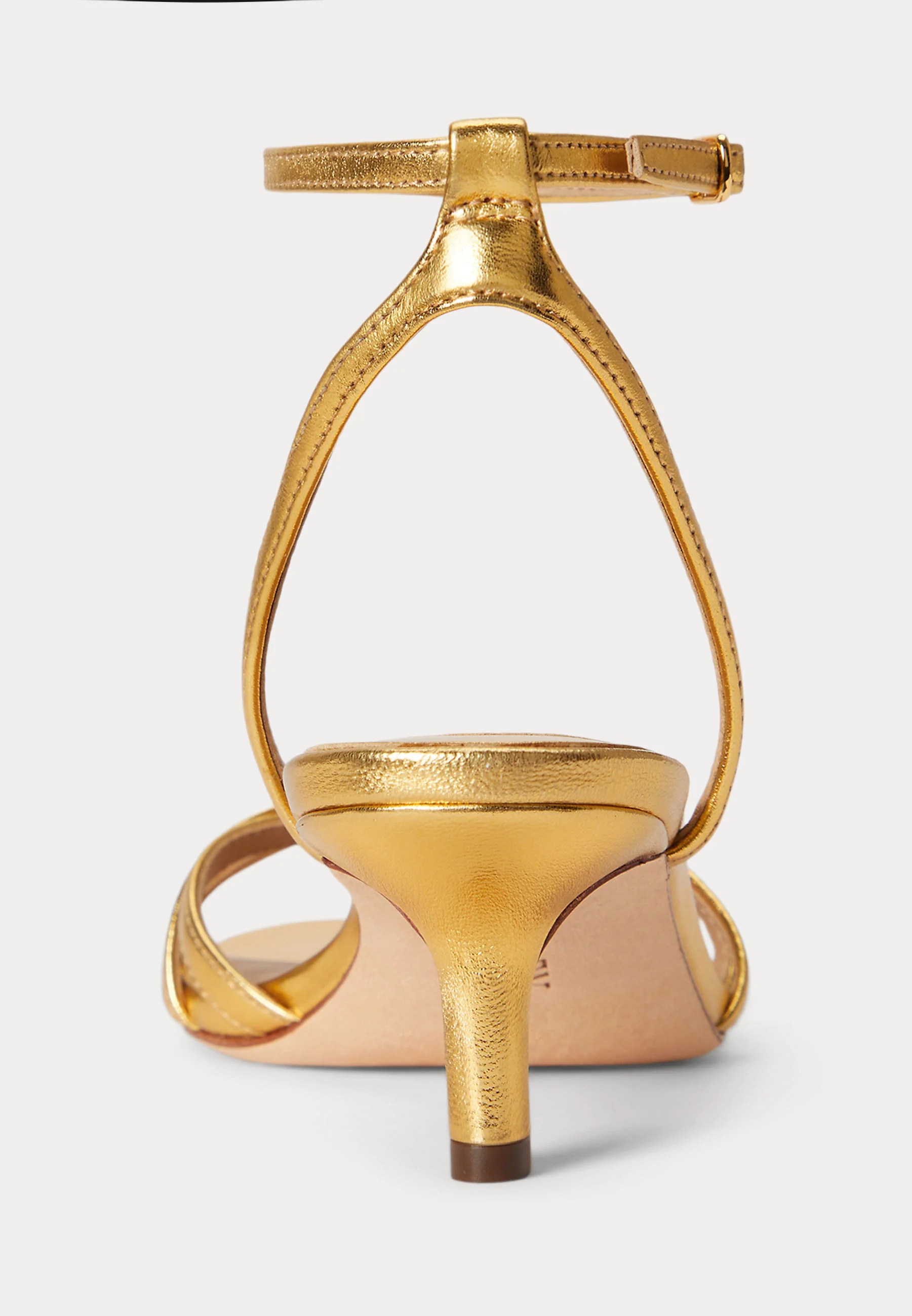 Yellow Metallic Nappa Heel Sandals