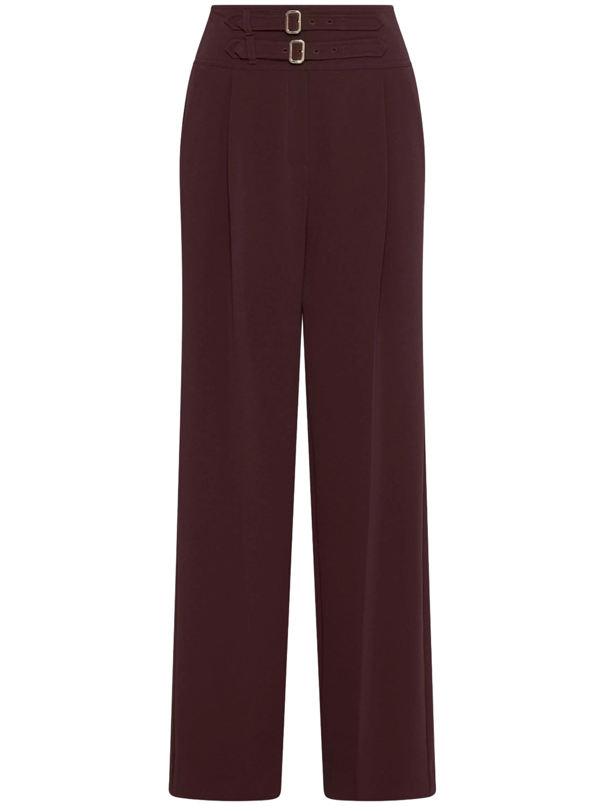 Burgundy Mllacerbo Wide-Leg High-Waisted Trousers