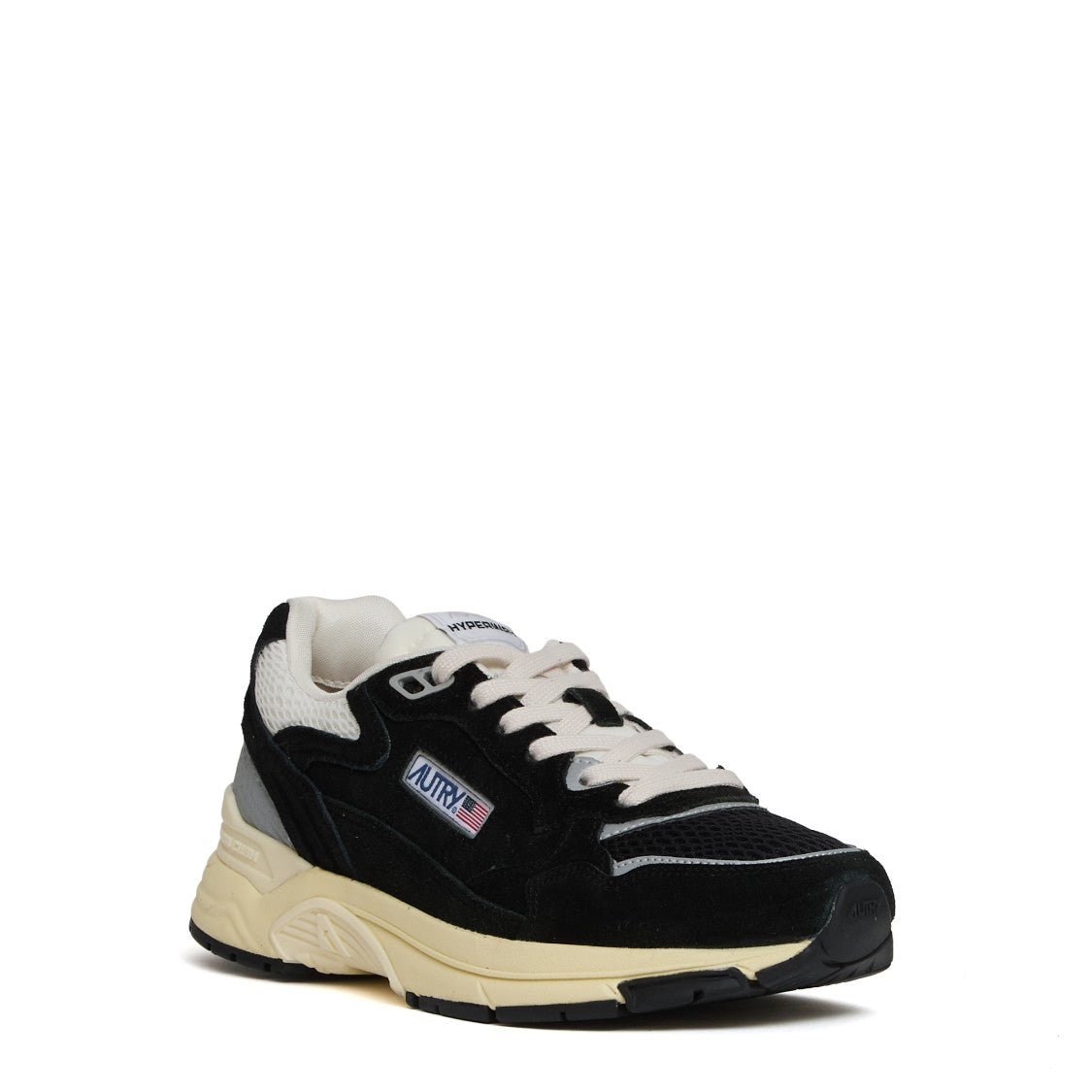 Sneakers Hyperway In Mesh E Suede Nero/Argento