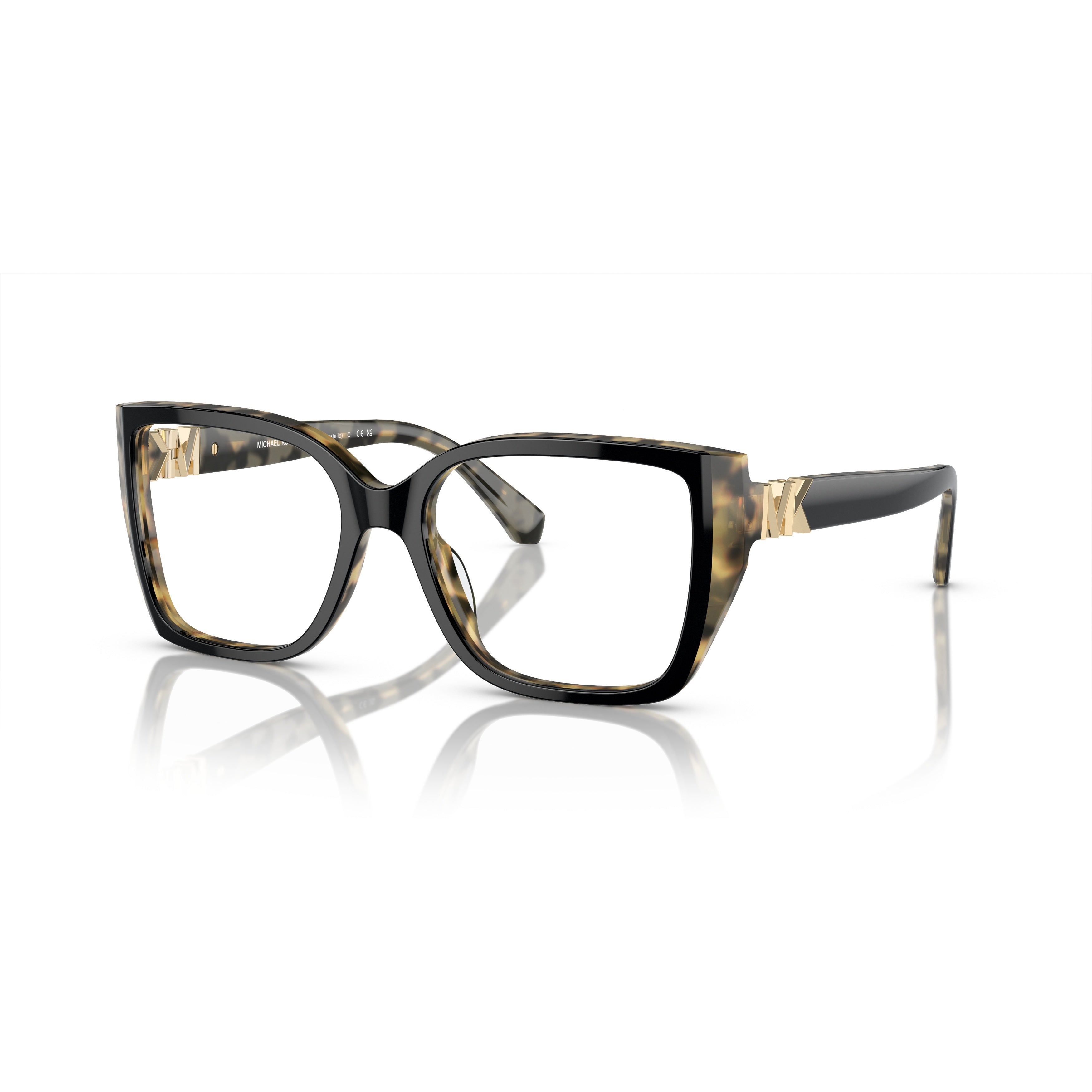 0mk4115u Oversized Tortoiseshell Frame Eyeglasses with Gold Logo Accent