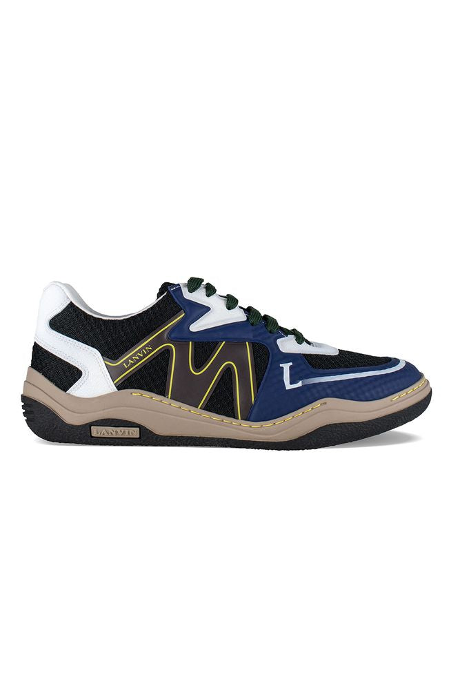 Low-Top Black Mesh Sneakers With Contrasting Inserts
