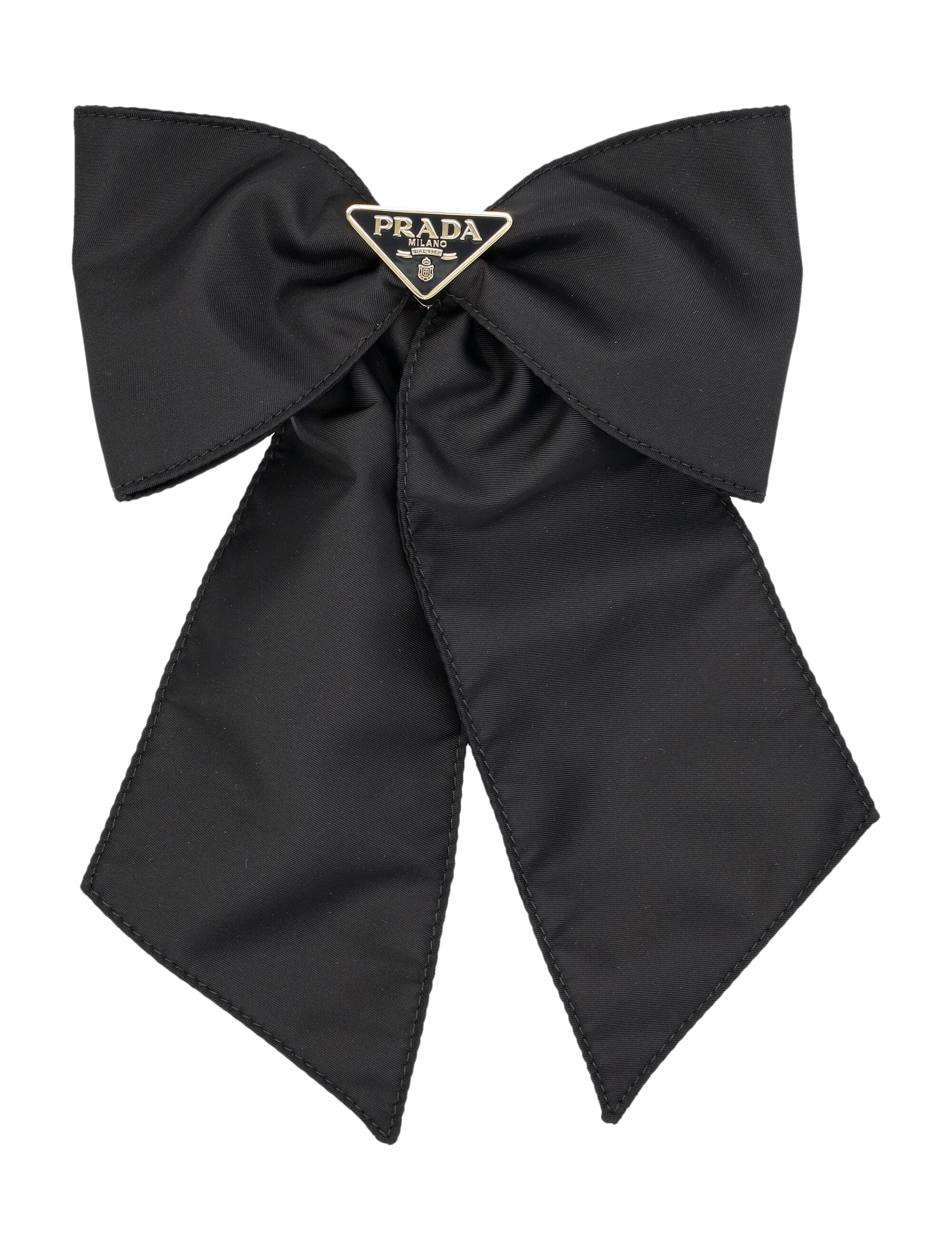 Re-Nylon Hair Clip with Enameled Triangle Logo