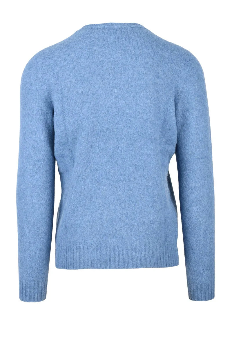 Wool Crew Neck Pullover - Light Blue