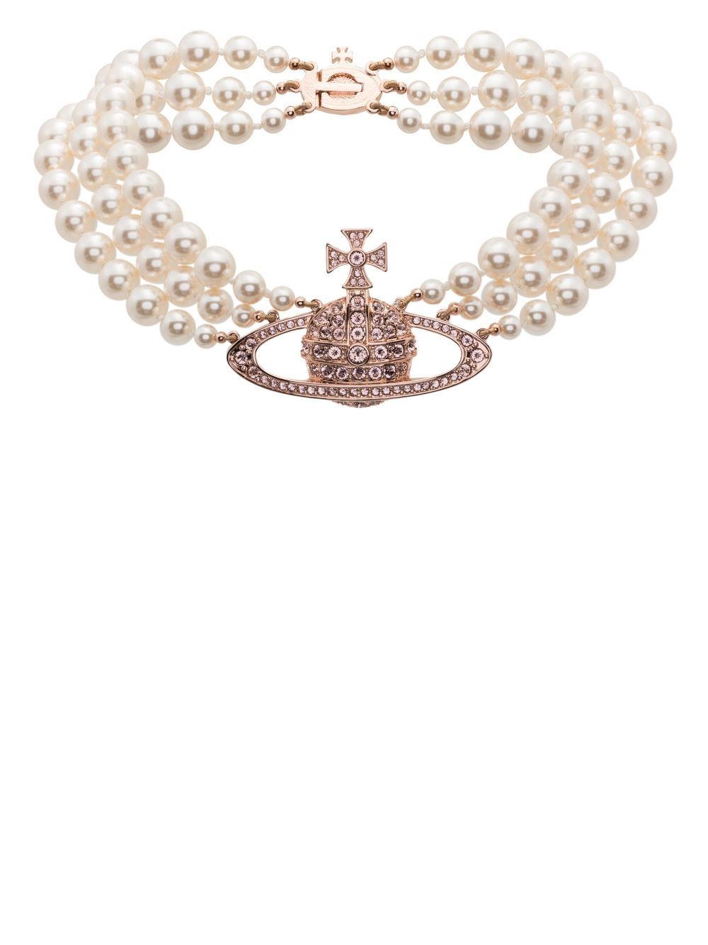 Layered Necklace with Gold-Tone Orb Plaque