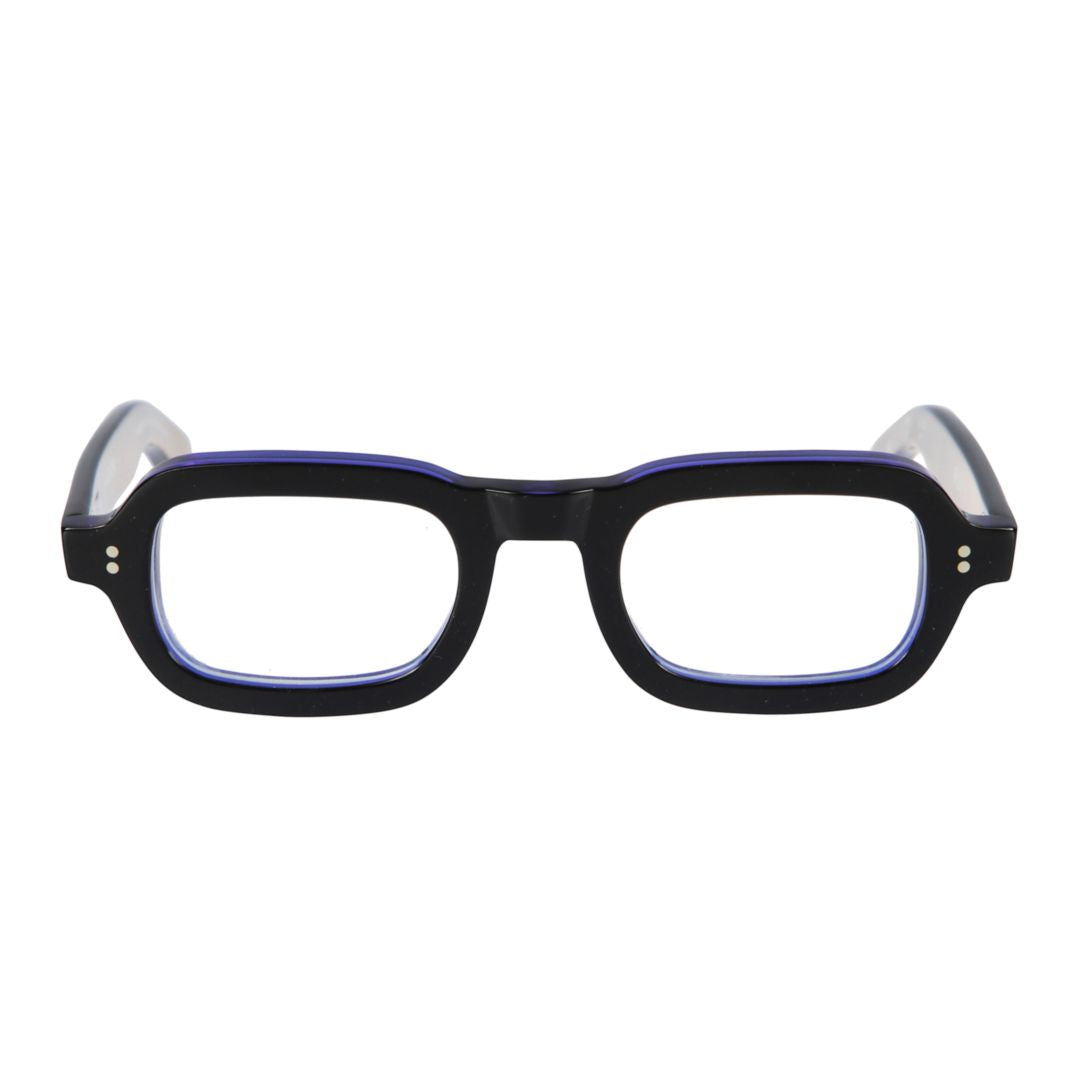 Roky Bold Rectangular Frame Eyeglasses with Metallic Dot Details