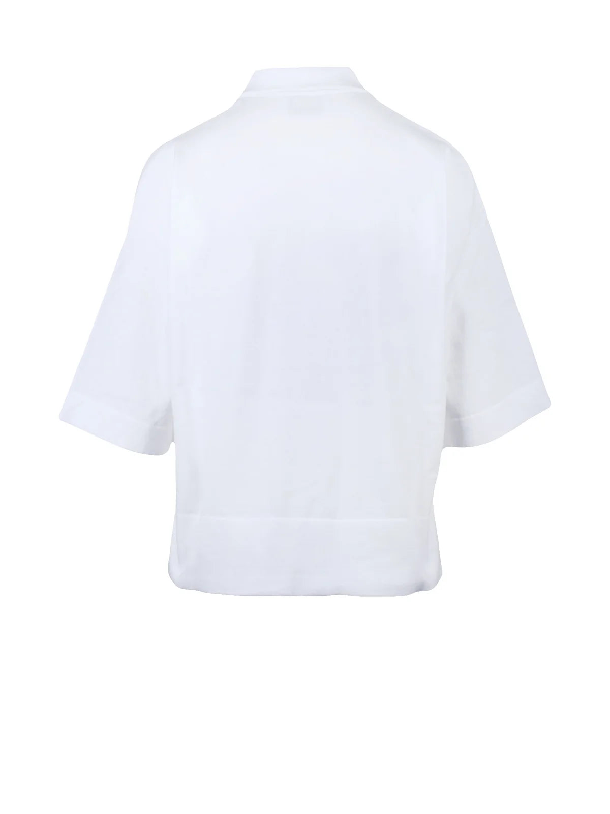 White Cotton Knit Polo Shirt