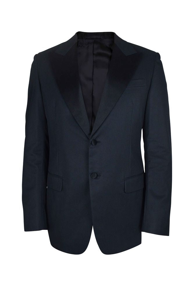 Tailored Dark Blue Cotton Suit Jacket