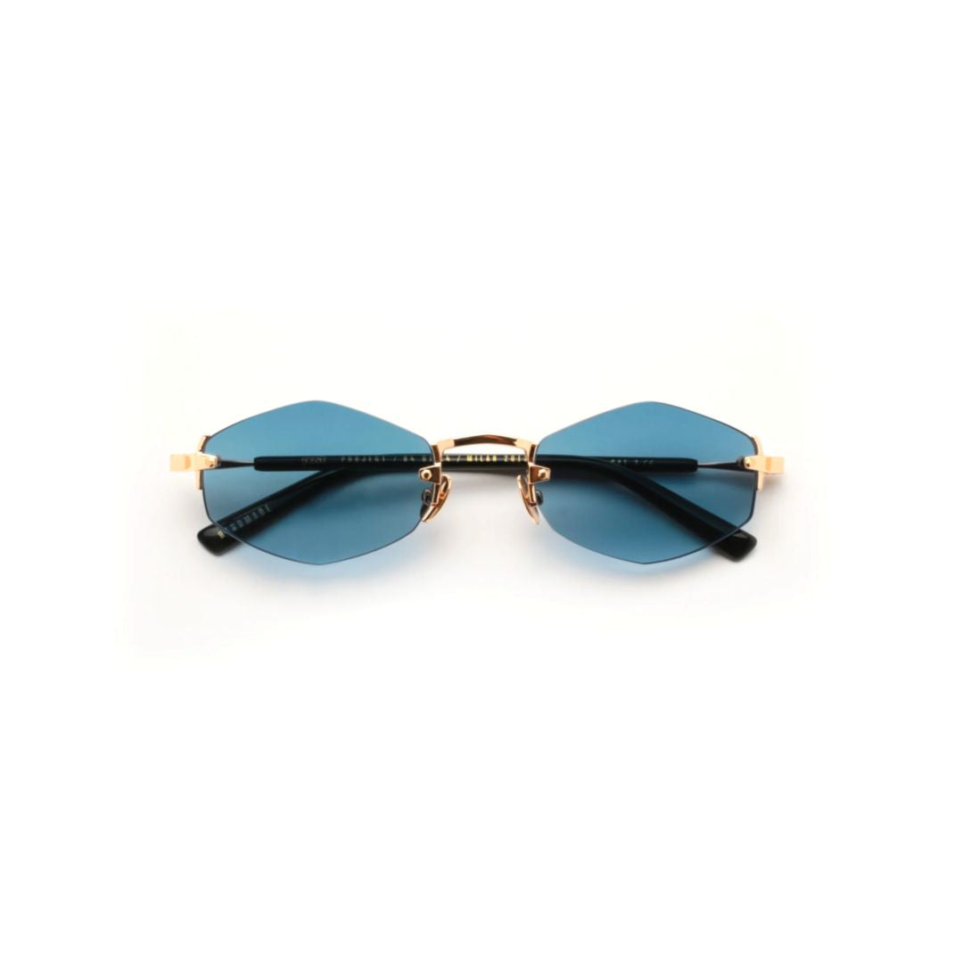 Lunar Sunglasses with Uniquely Shaped Blue Lenses