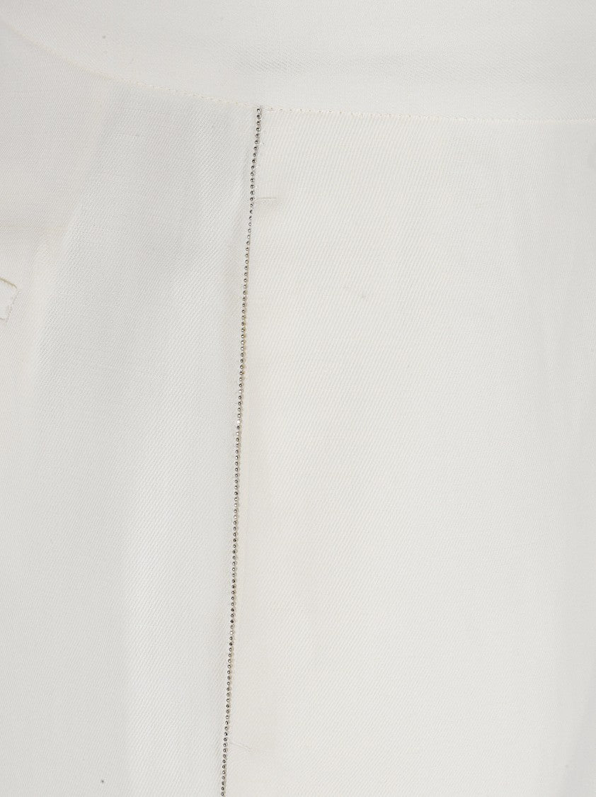 Tailored White Trousers With Streamlined Design