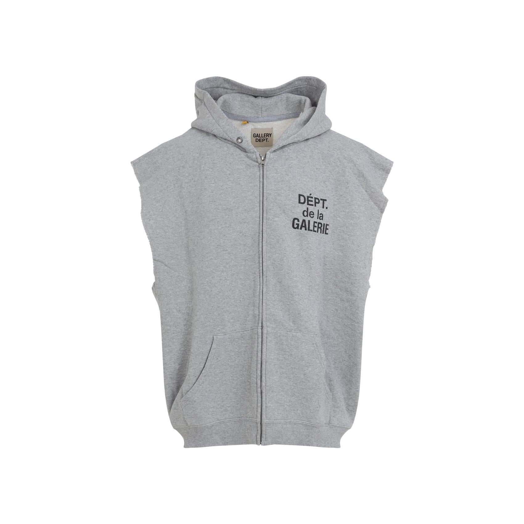Sleeveless Zip-Up Hoodie With Front Kangaroo Pocket