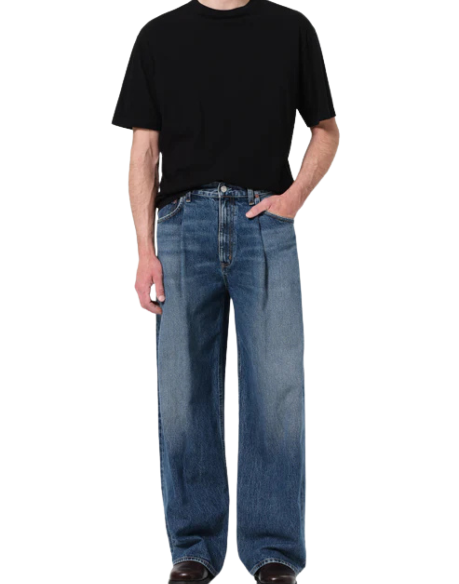 Brenton Mid-Rise Wide-Leg Jeans