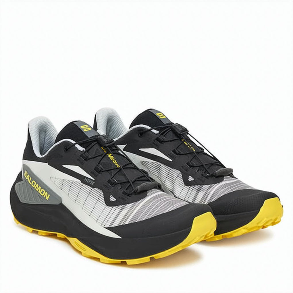 Sporty Black Sneakers with Unique Lacing System