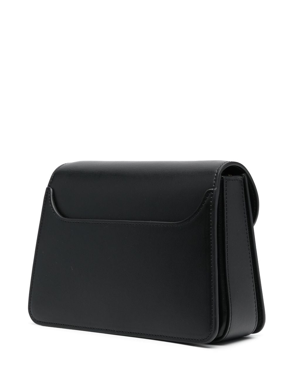 Concerto Crossbody Bag In Smooth Black Calf Leather With Gold Hardware