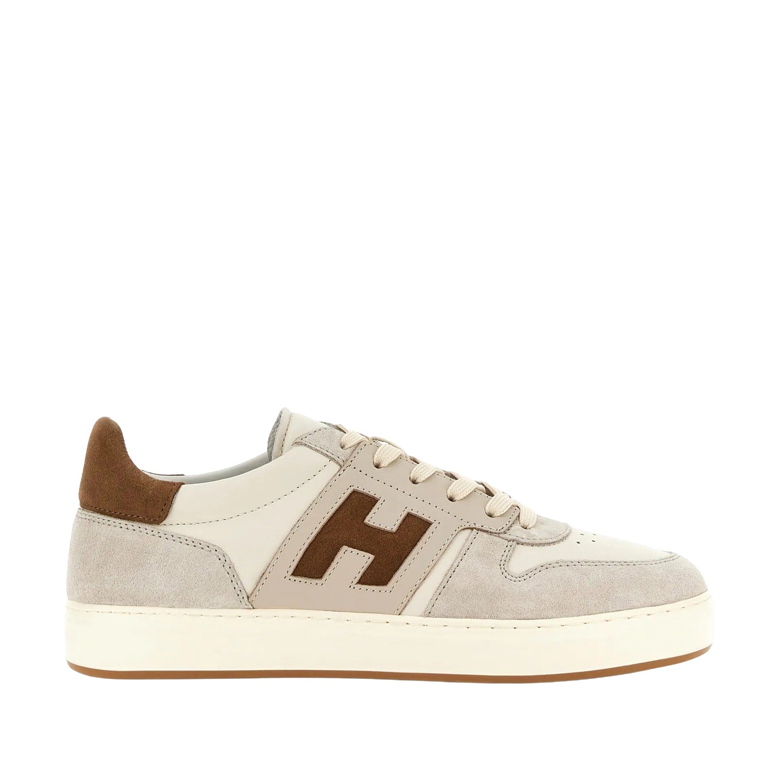 H668 Allacciato H Banda Sneakers in Beige Brown