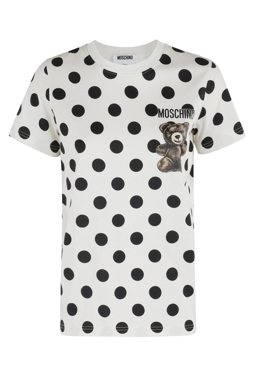 T-shirt w kropki w kolorze kości słoniowej i czerni