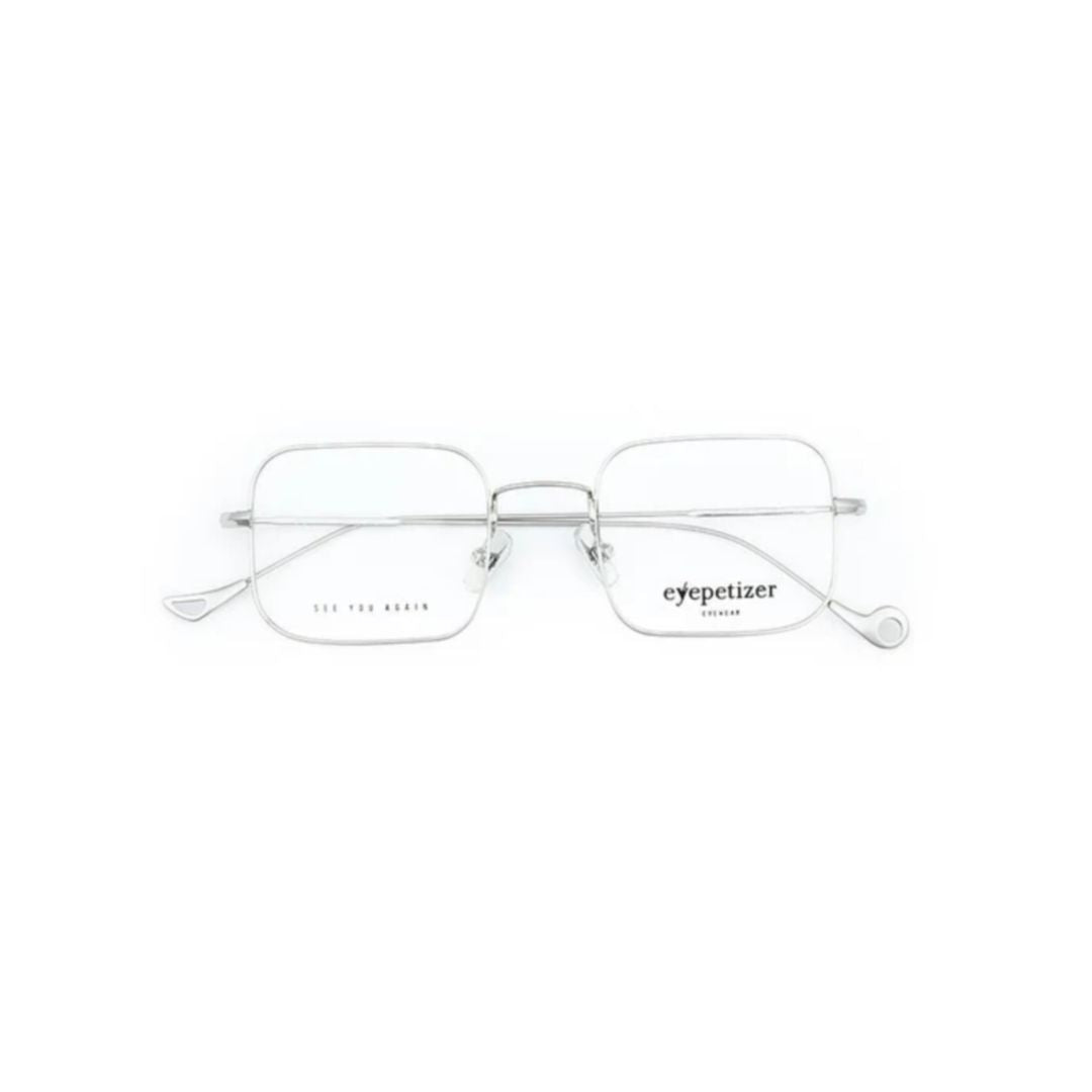 Brando Rectangular Silver-tone Eyeglasses with Minimalist Design