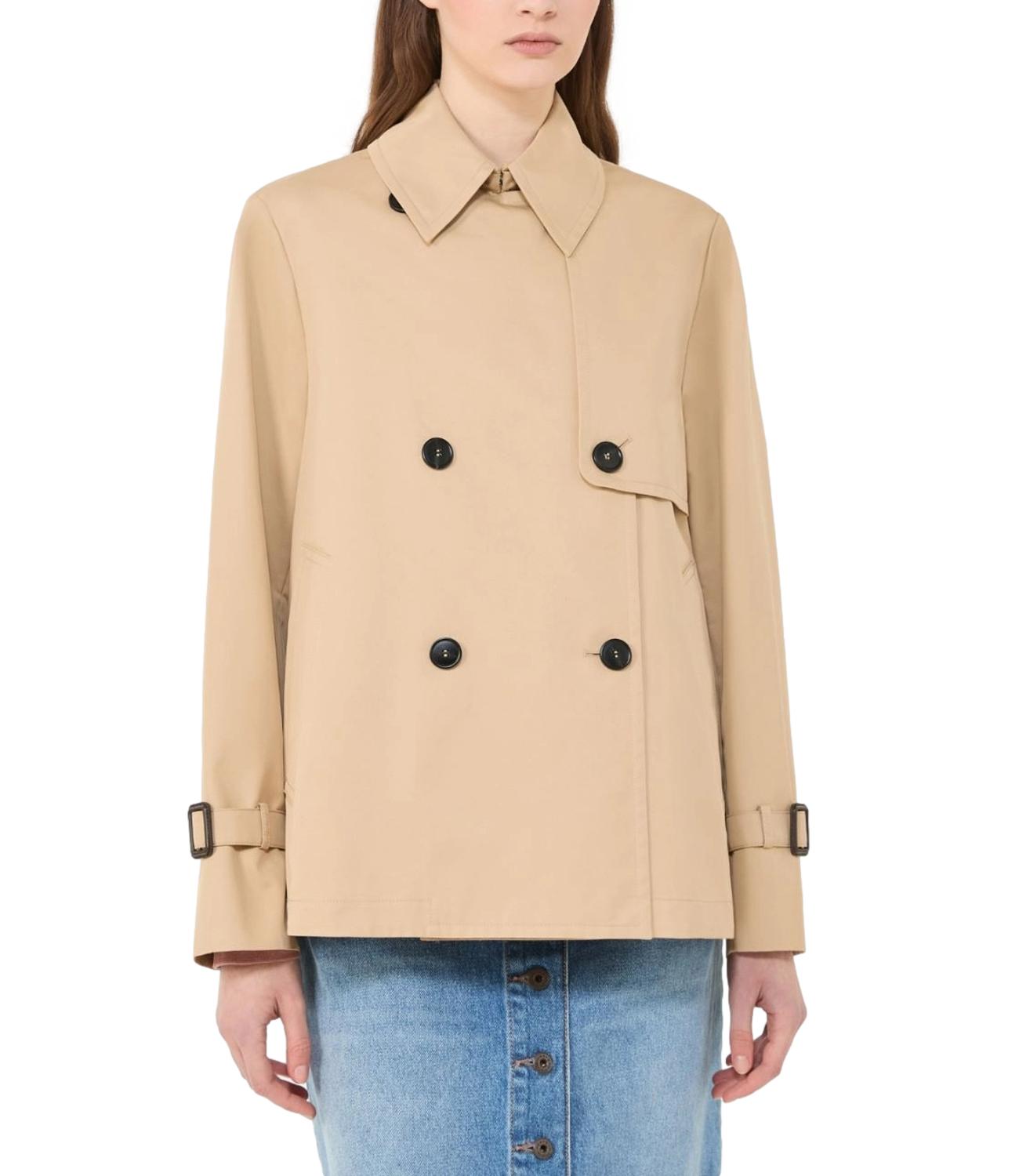 Beige Cotton Blend Raincoat