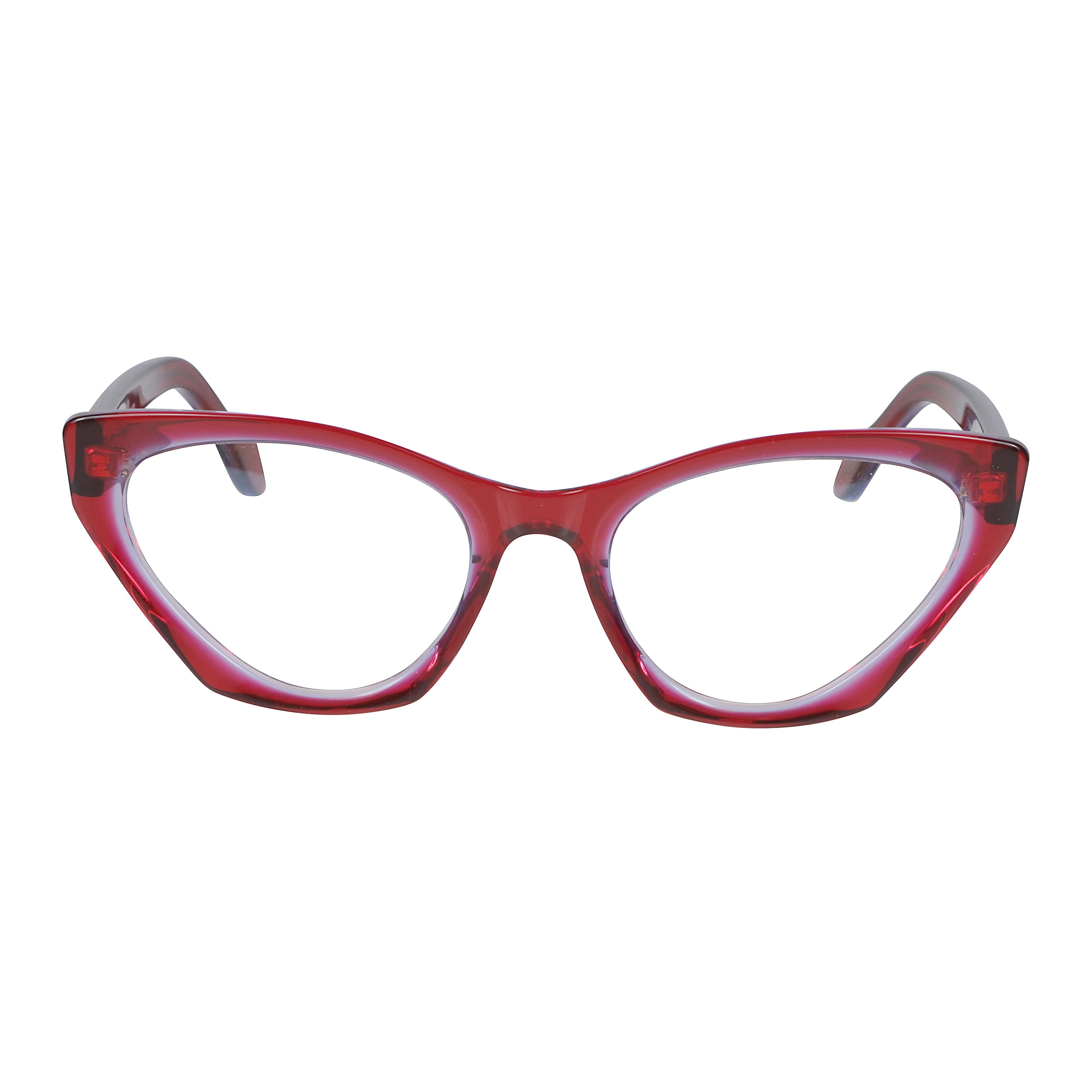 Coachella Glamour Cat-Eye Sunglasses with Translucent Red Finish