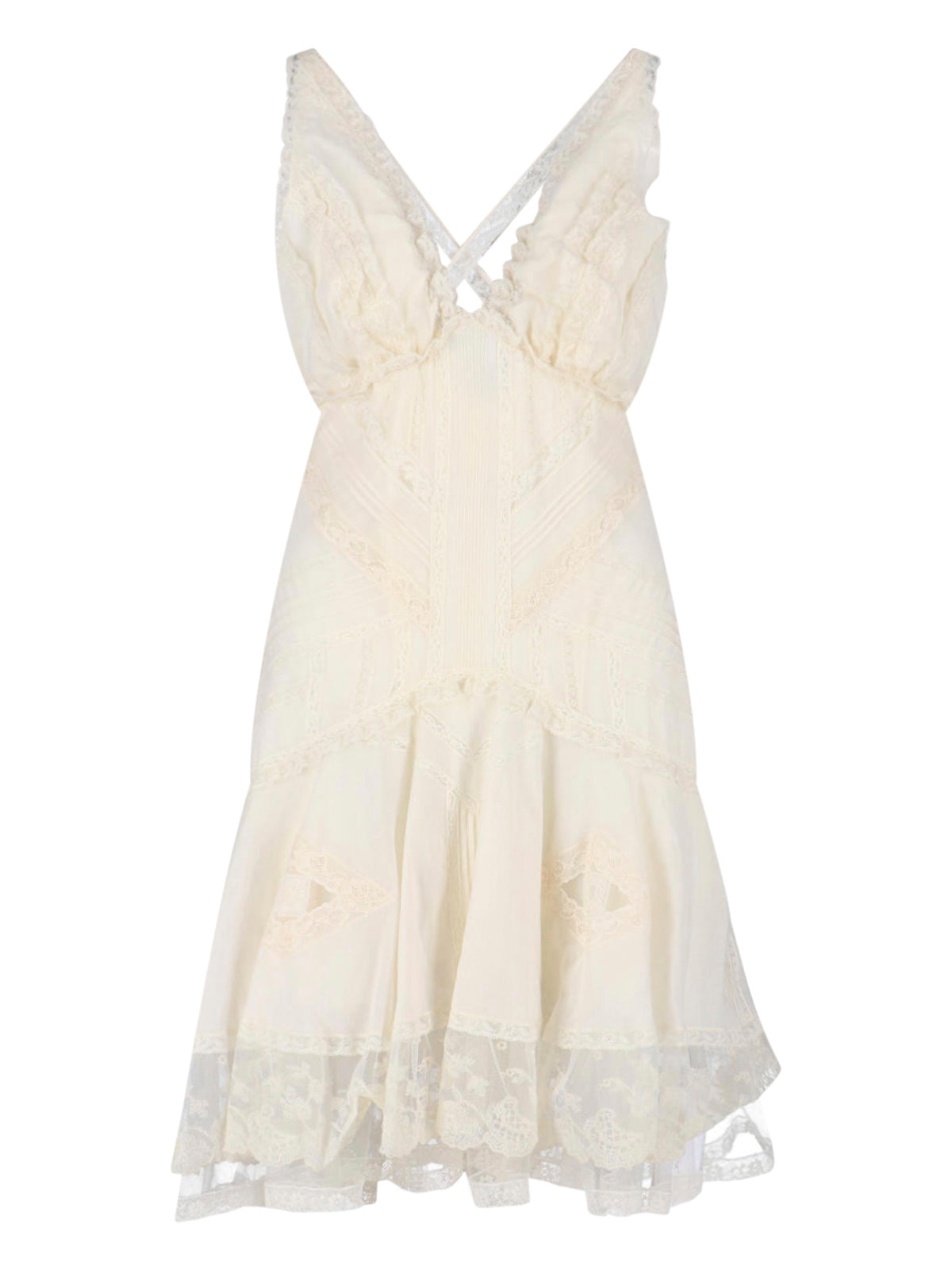Ivory Cotton Muslin Midi Dress