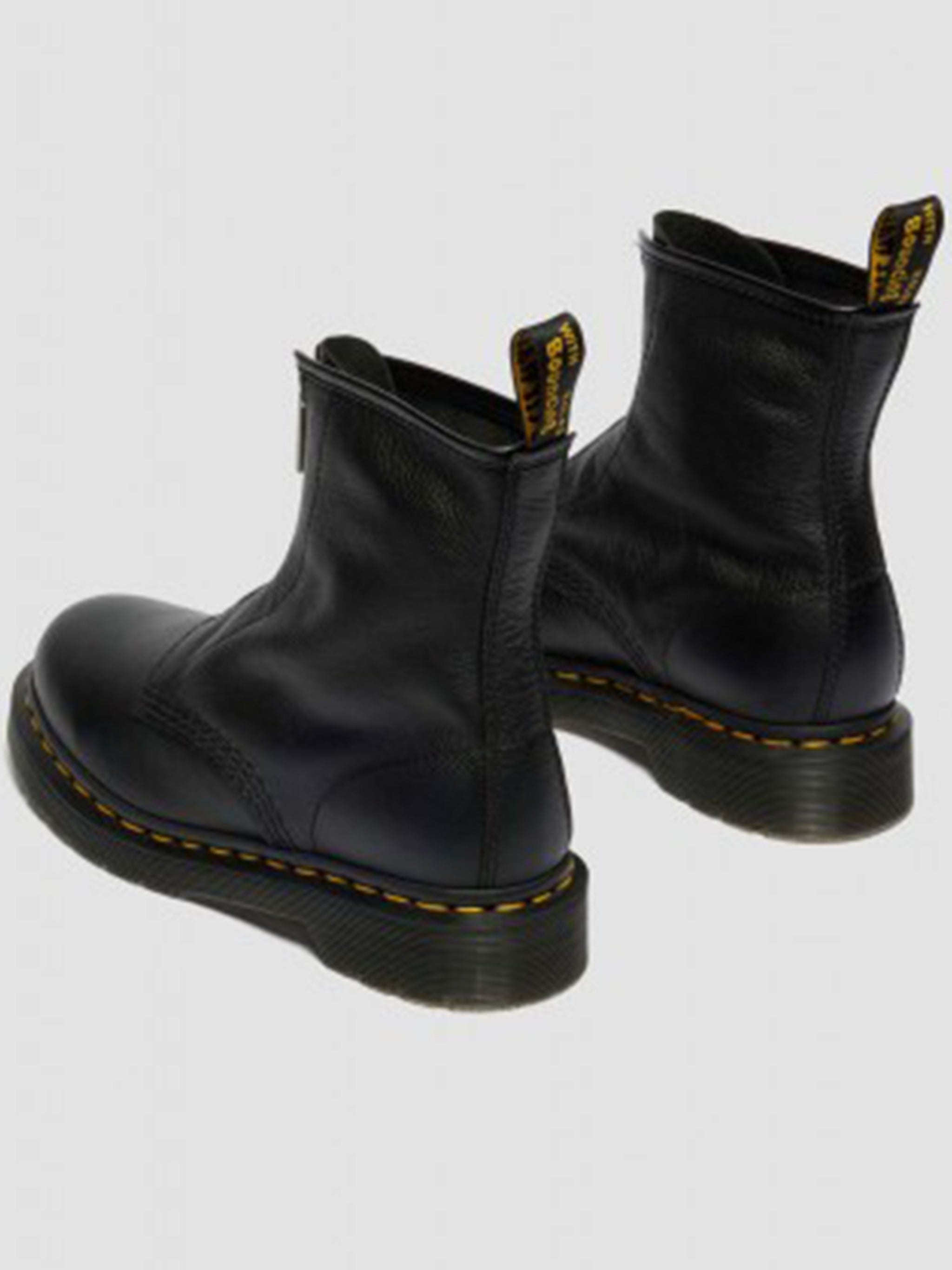 1460 Smooth Black Leather Zip Boots