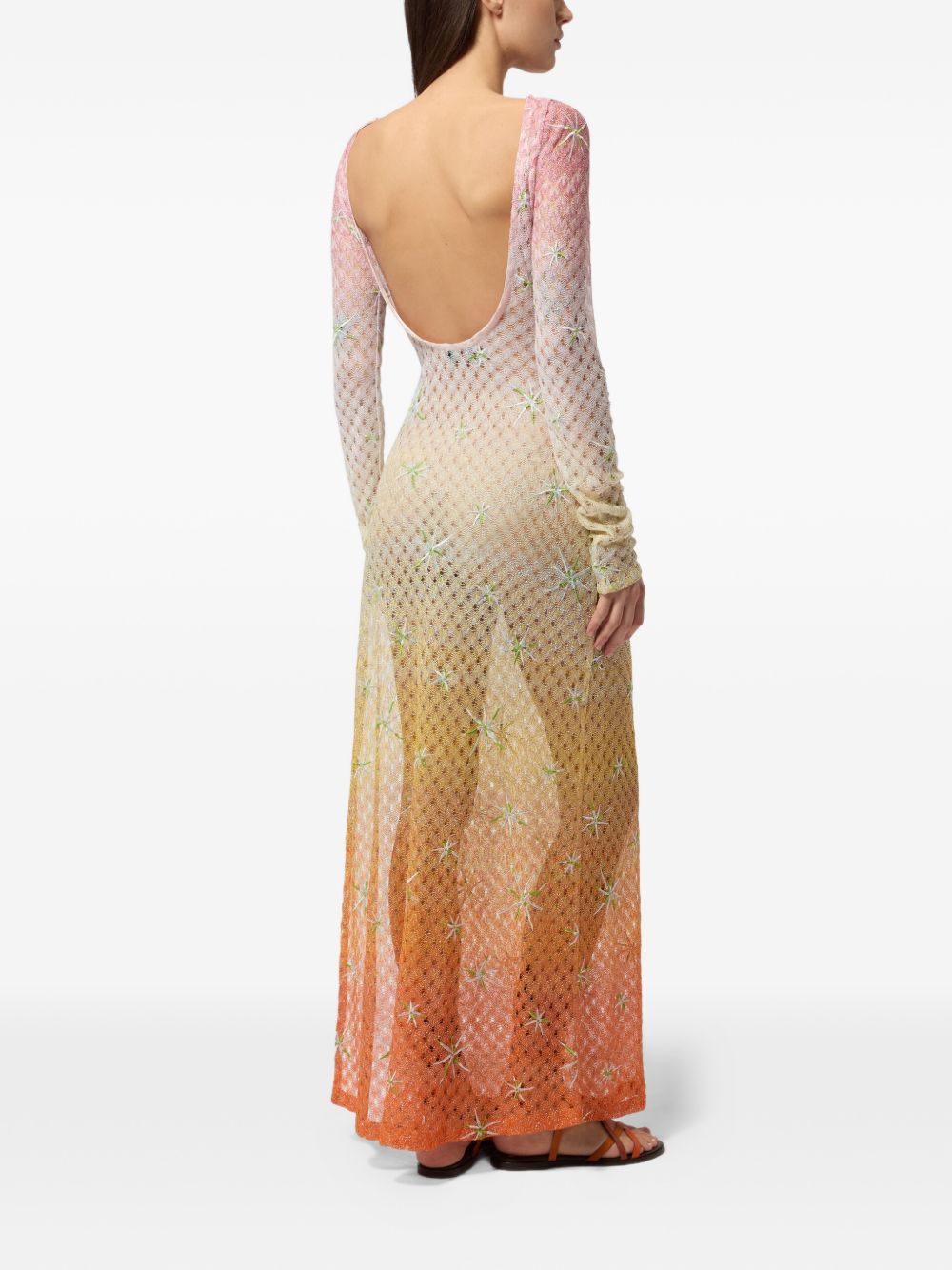 Floor-Length Multicolor Lace Dress