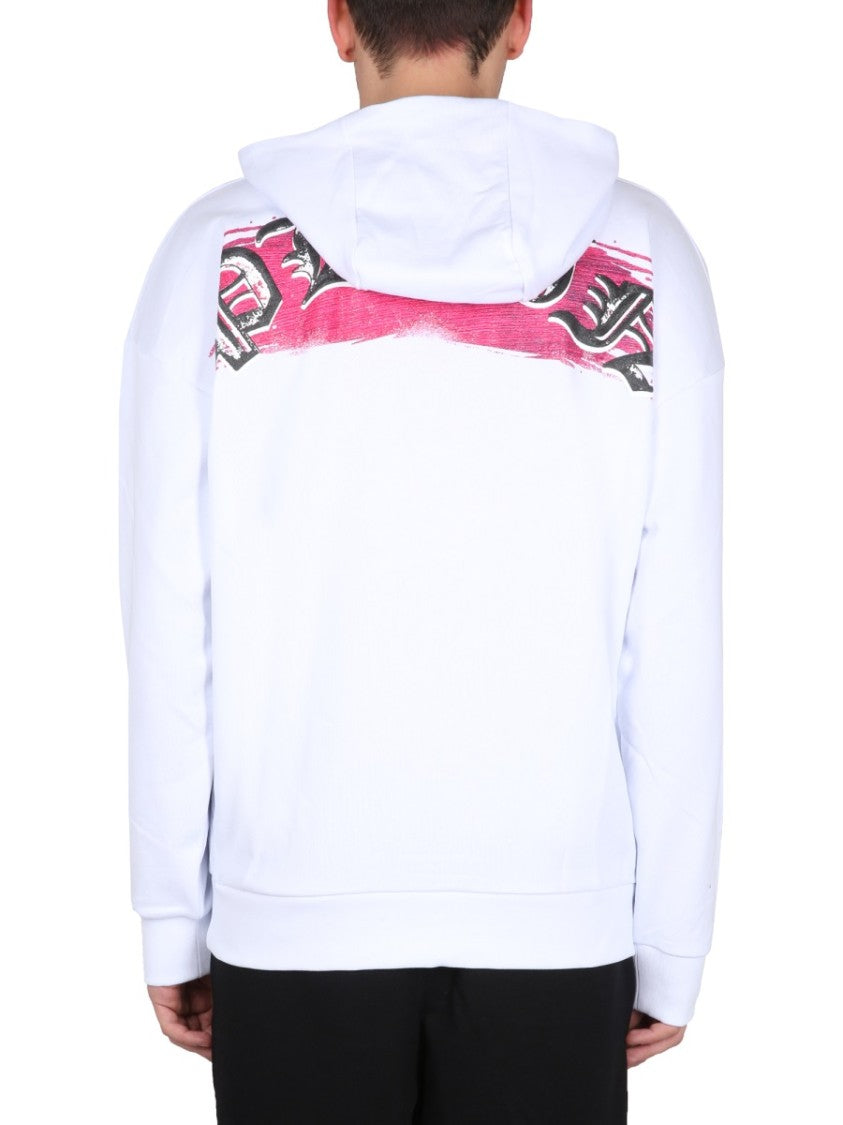 Graphic Print Hoodie With Hooded Neckline