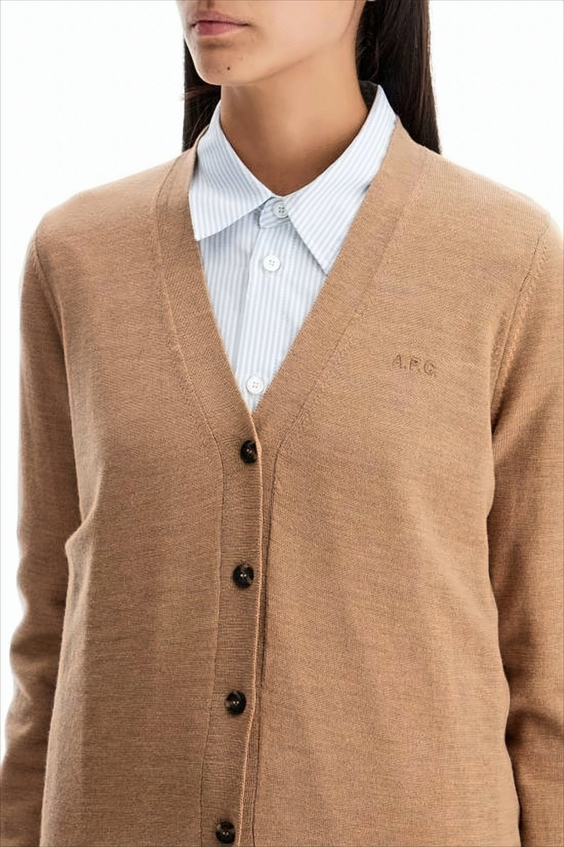 Classic Wool Cardigan with V-Neckline