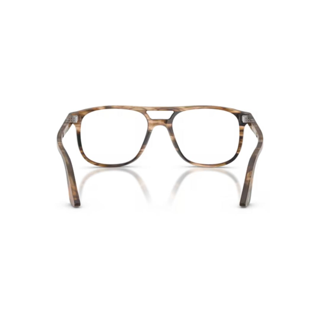 0po3329v Rectangular Tortoiseshell Acetate Eyeglasses with Keyhole Bridge