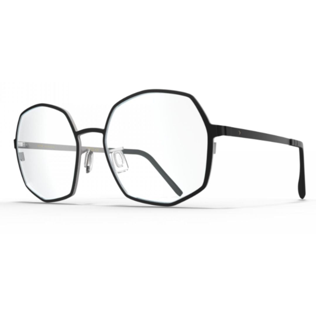Bf1081 Sable Octagonal Black Titanium Eyeglasses with Adjustable Nose Pads