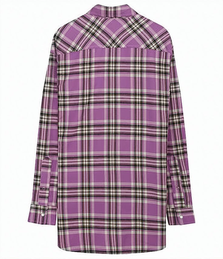 Plaid Long-Sleeved Shirt with Classic Collar