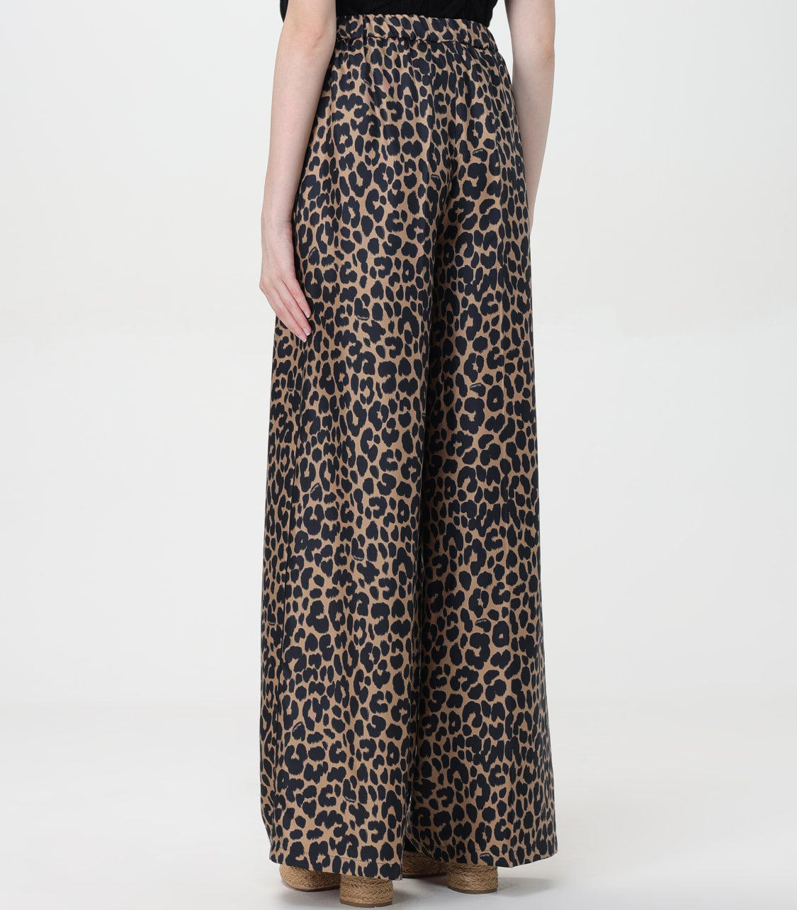 Wide-Leg Palazzo Pants with Bold Leopard Print